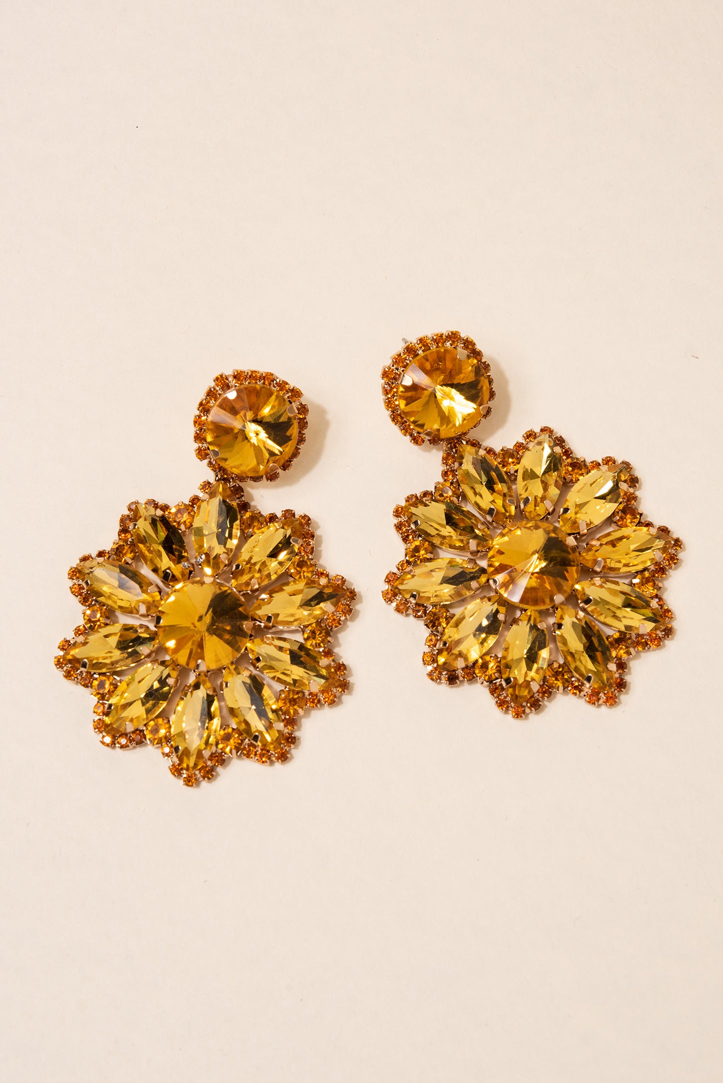 Renata Flower Stone Drop Earrings