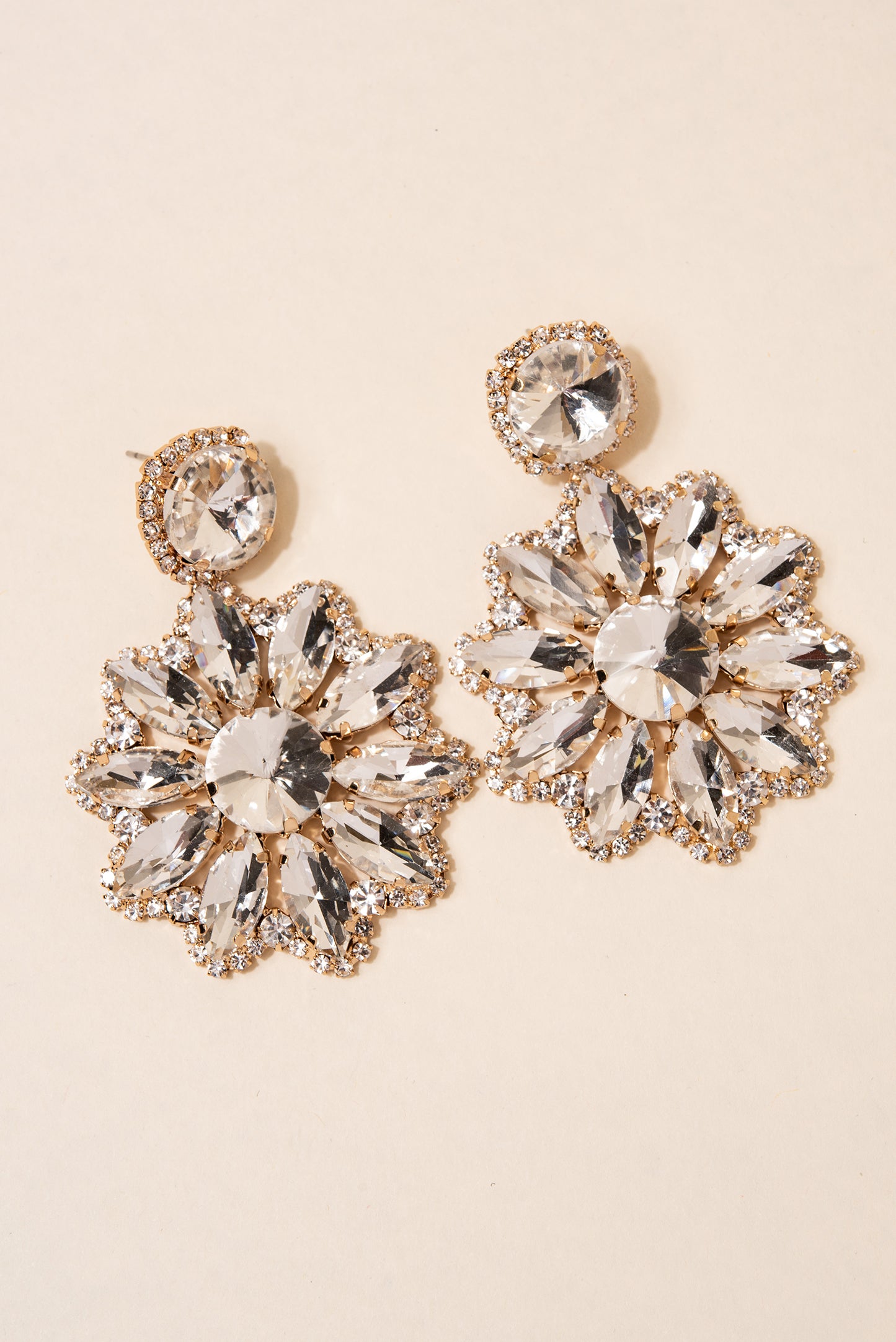 Renata Flower Stone Drop Earrings