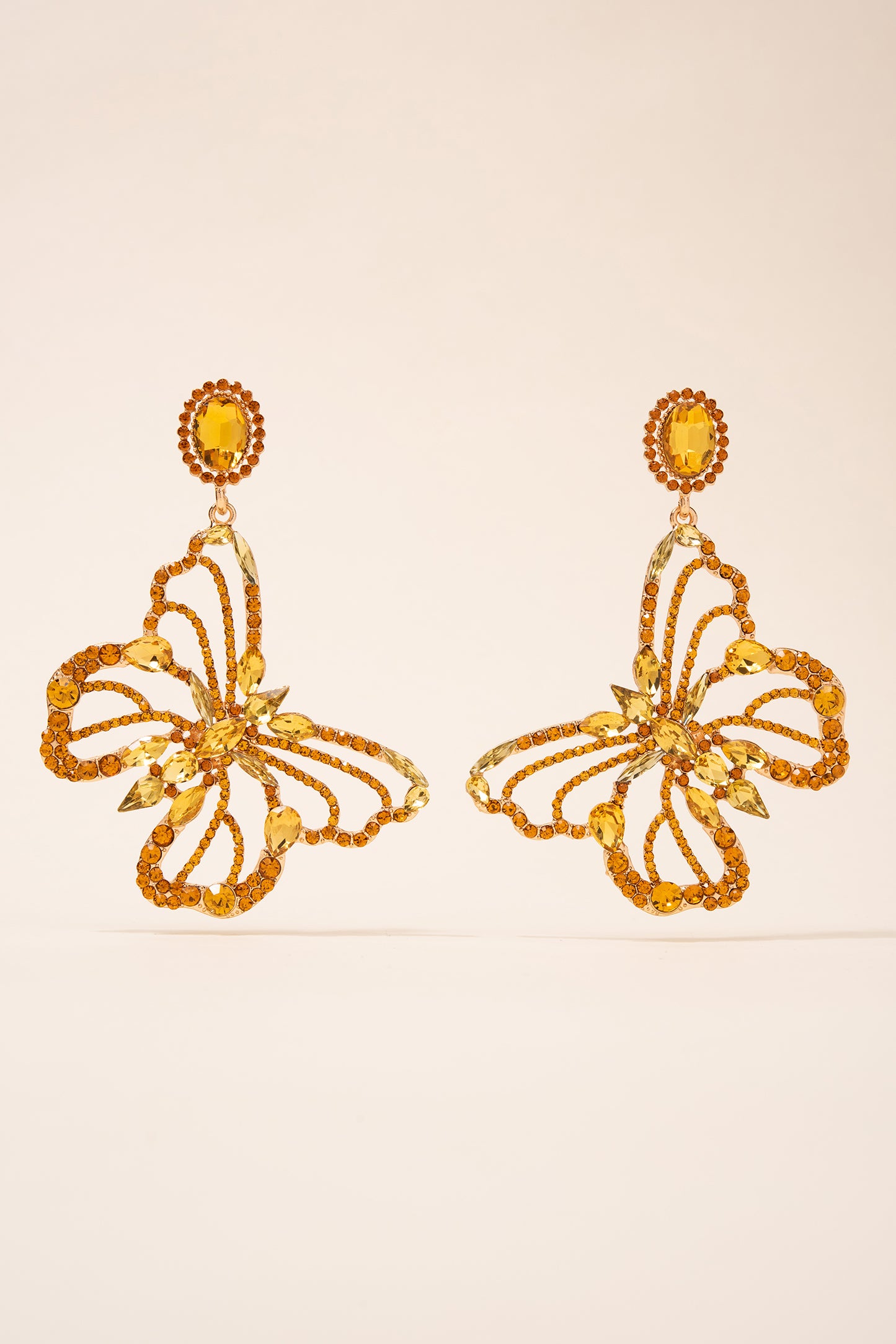 Kaz Large Butterfly Stone Drop Earrings