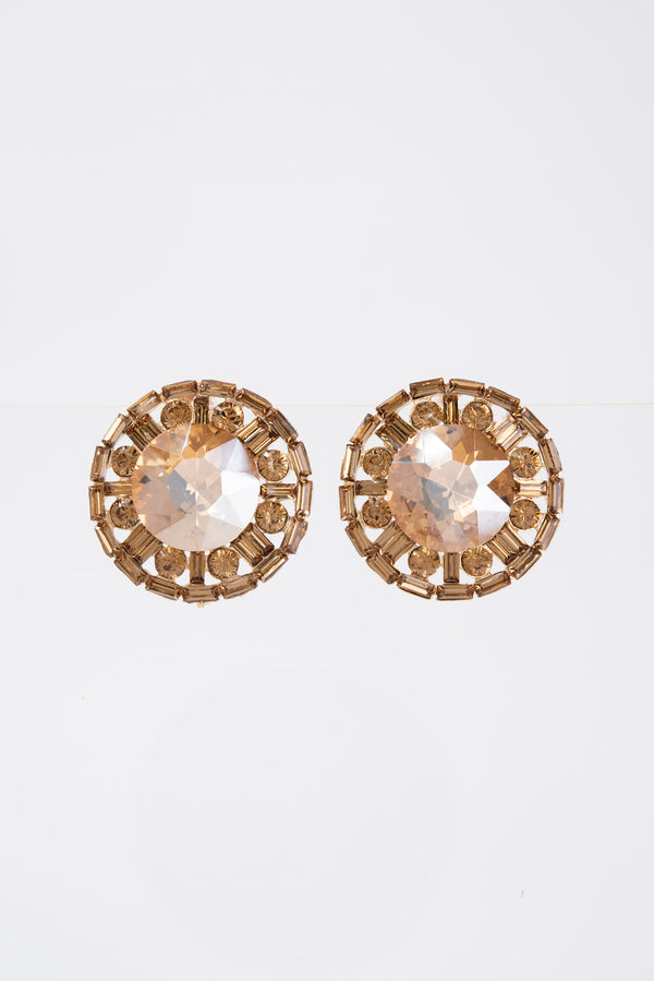Juliette Vintage Cluster Drop Earrings - Gold