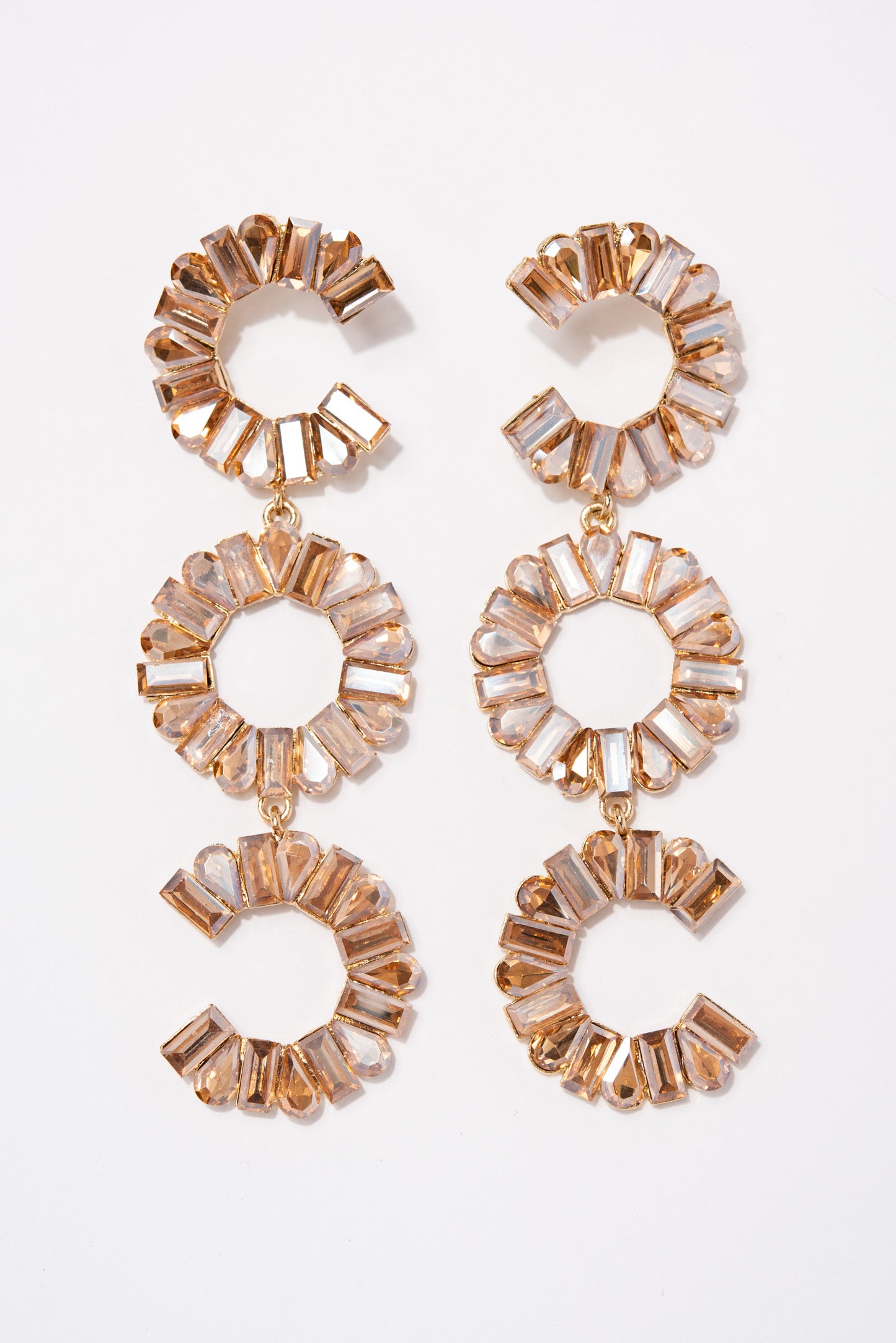 Avella 3-Tier Rhinestone Earrings