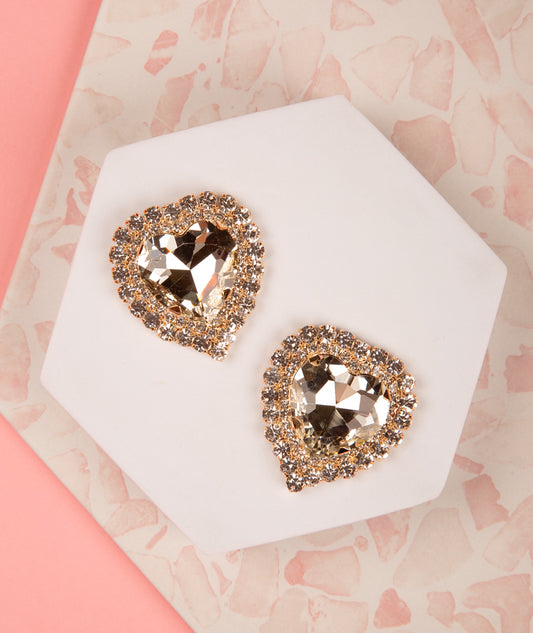 Esmeralda Valentines Day Heart Gemstone Drop Earrings | Silver