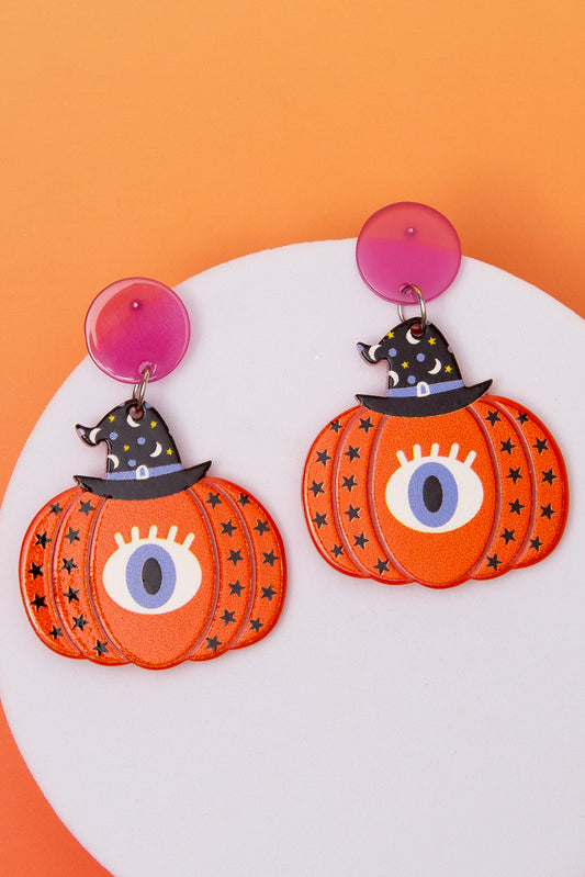 Brooke Halloween Jack O’ Lantern Cyclops Post Dangle Earrings