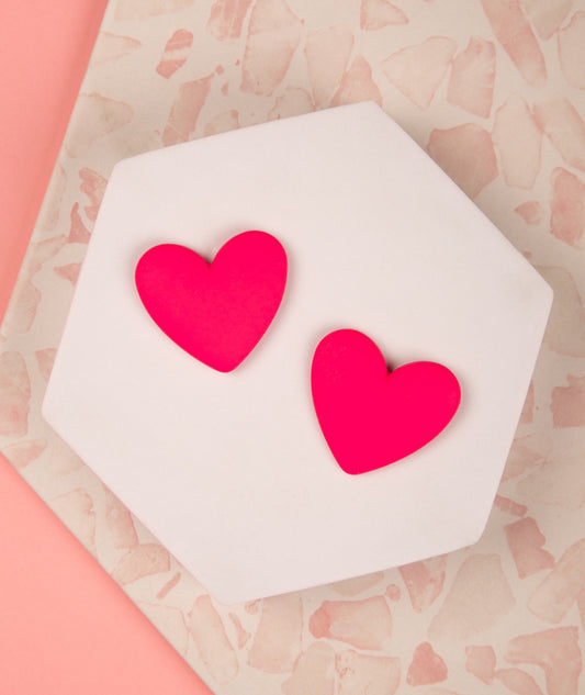 Leslie Valentines Day Theme Pastel Matte Heart Earrings