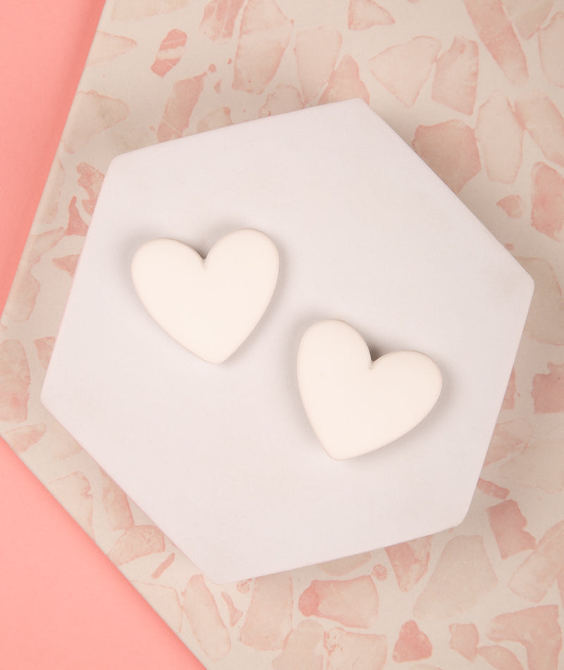 Leslie Valentines Day Theme Pastel Matte Heart Earrings