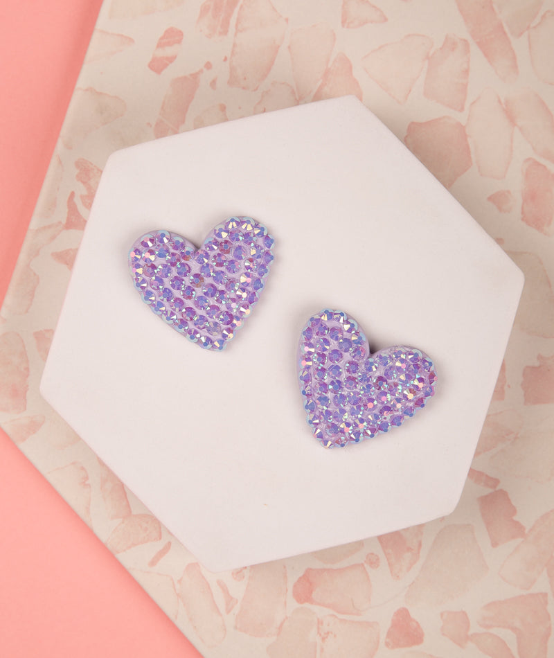 Melanie Heart Acrylic Post Earrings