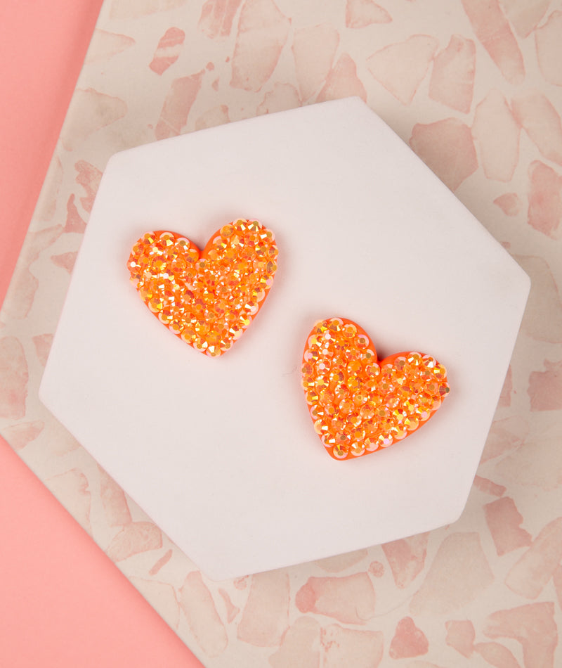 Melanie Heart Acrylic Post Earrings