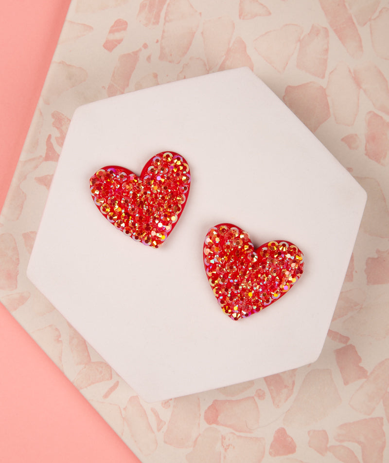 Melanie Heart Acrylic Post Earrings