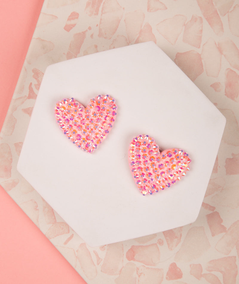 Melanie Heart Acrylic Post Earrings