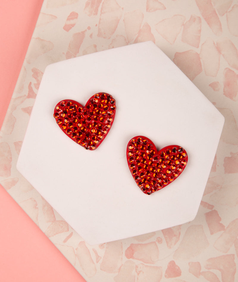 Melanie Heart Acrylic Post Earrings