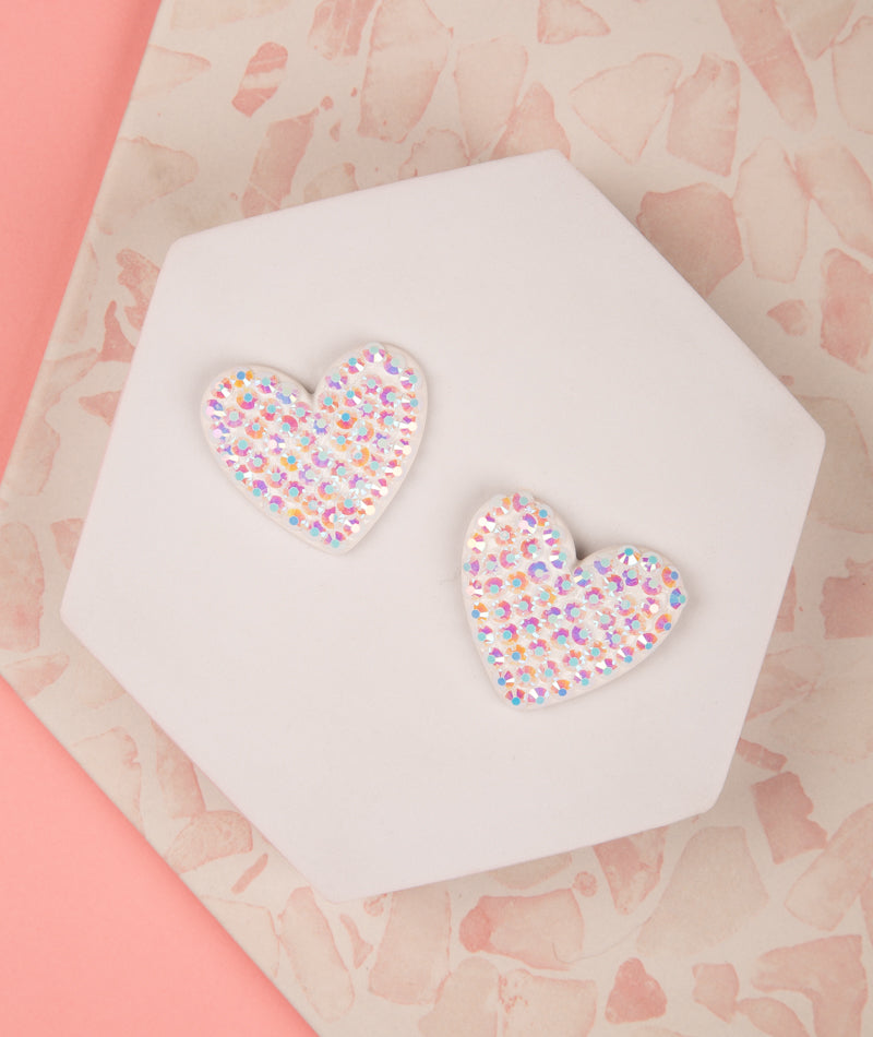 Melanie Heart Acrylic Post Earrings