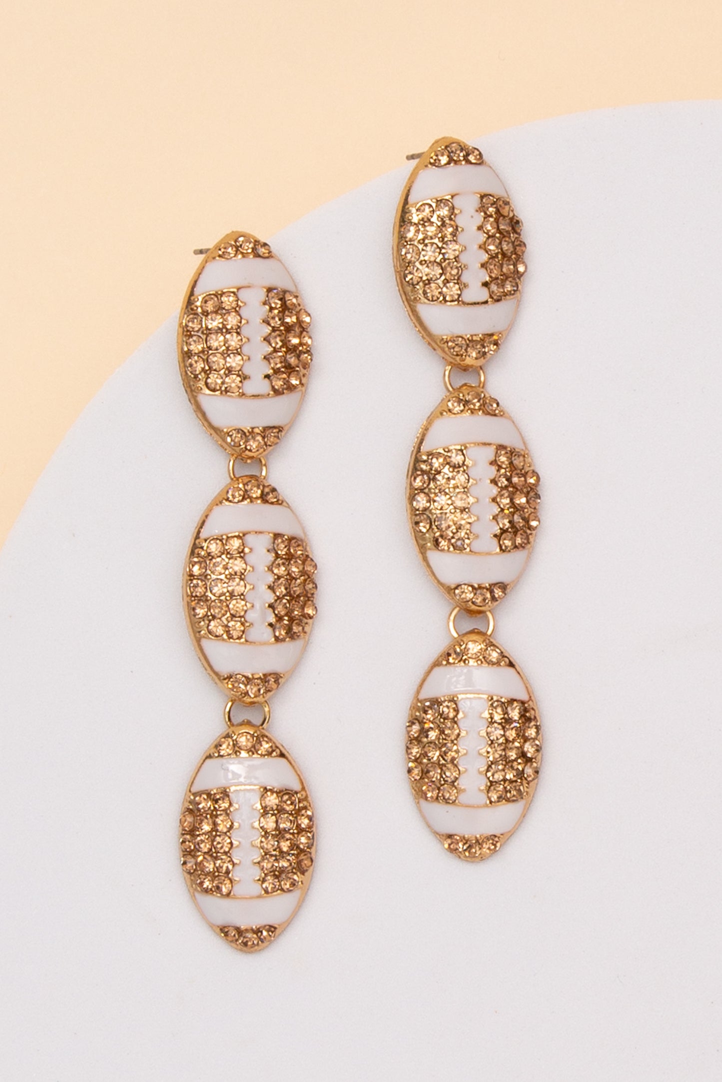 Stella Game Day Crystal Pave Football Linear Earrings