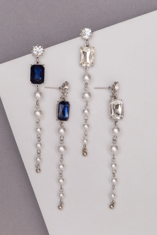Ruby Fashion Stone Pearl Earrings