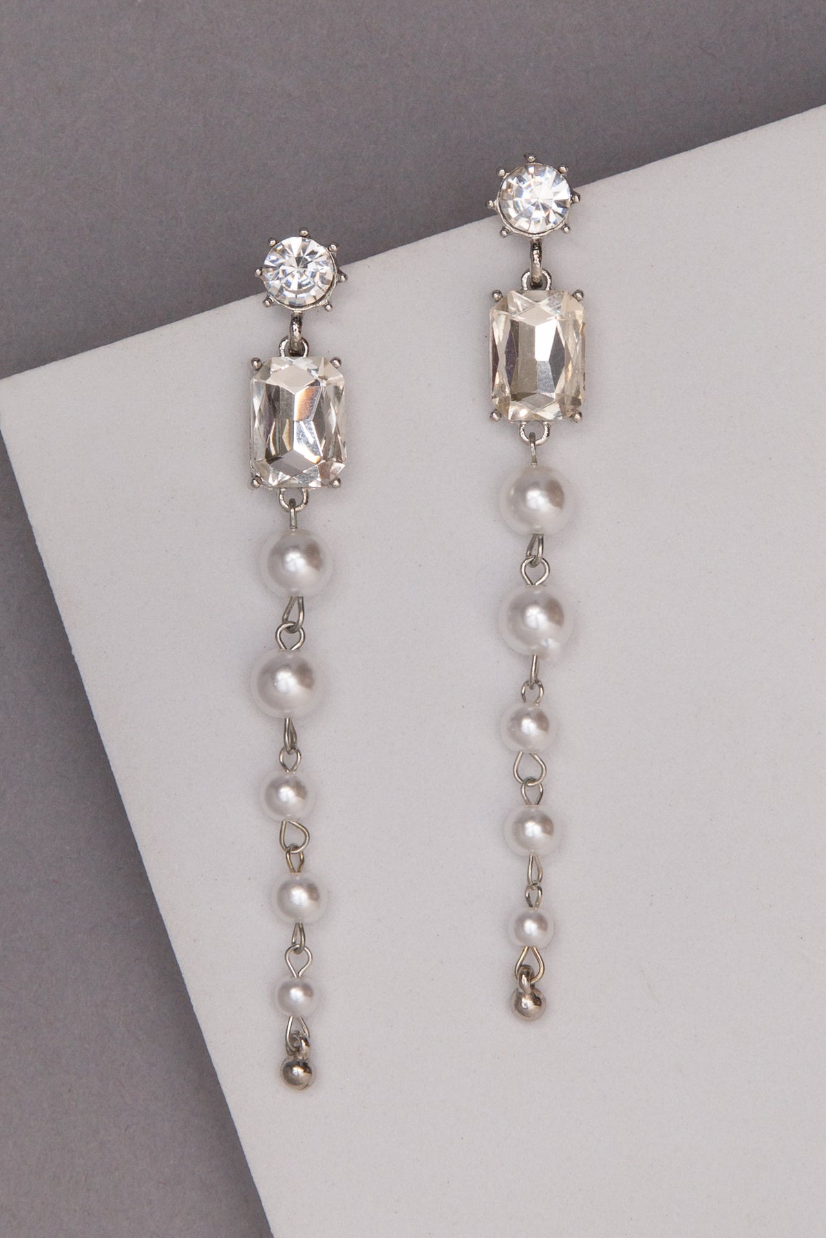Ruby Fashion Stone Pearl Earrings | Silver
