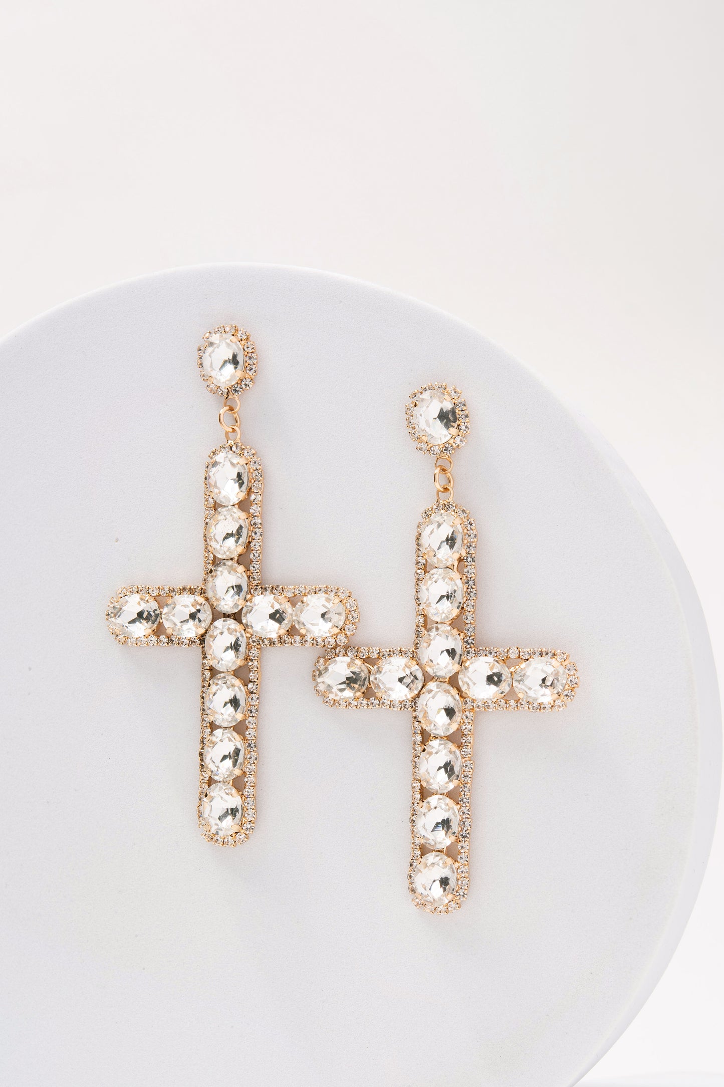 Catalina Rhinestone Cross Earrings