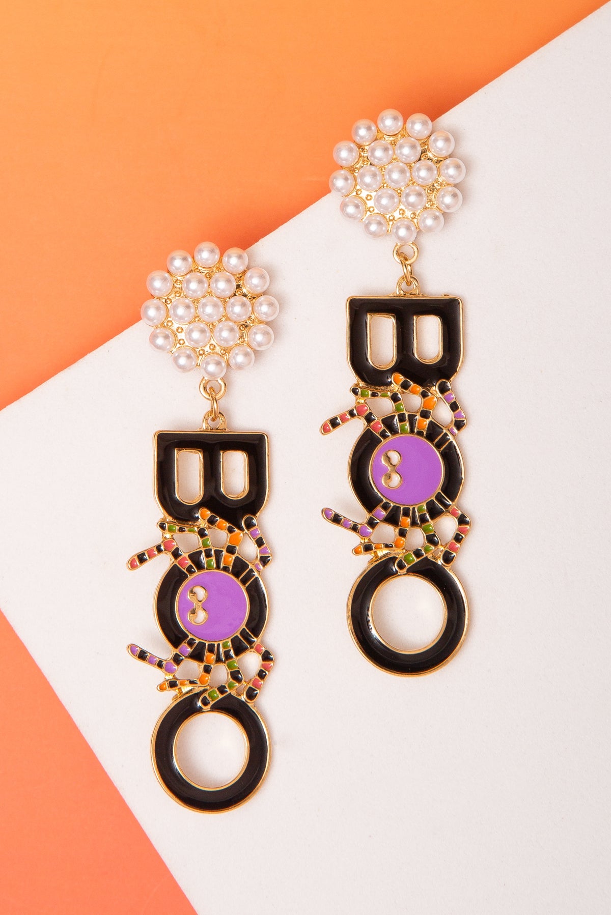 Juliana Halloween Boo Spider Earrings