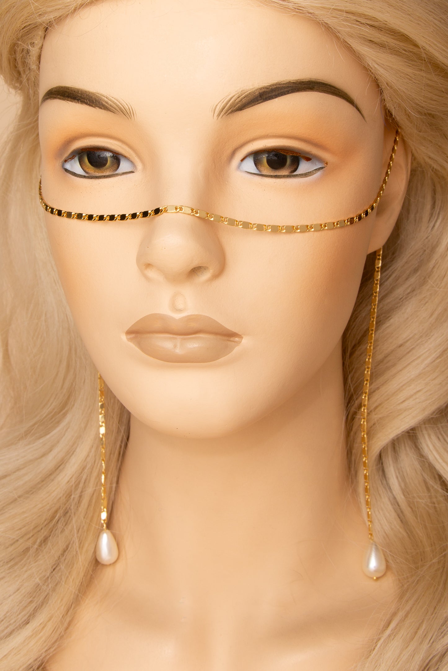 Rachel Gold Plated Pearl Drop Face-Chain