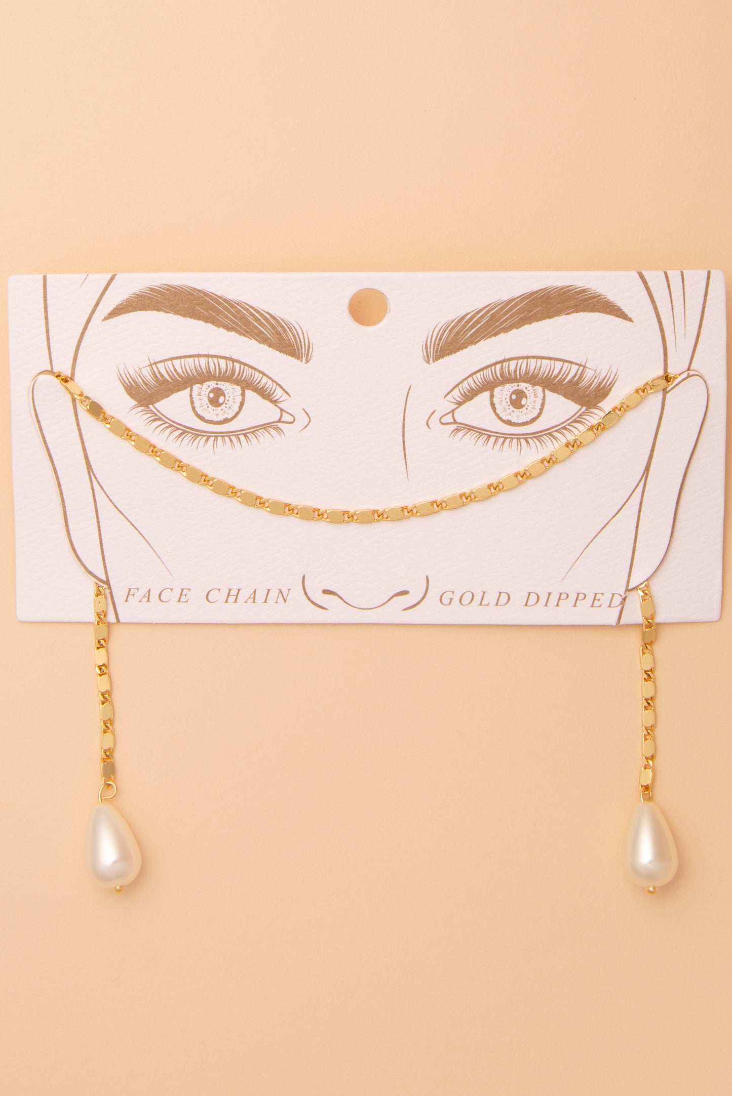 Rachel Gold Plated Pearl Drop Face-Chain