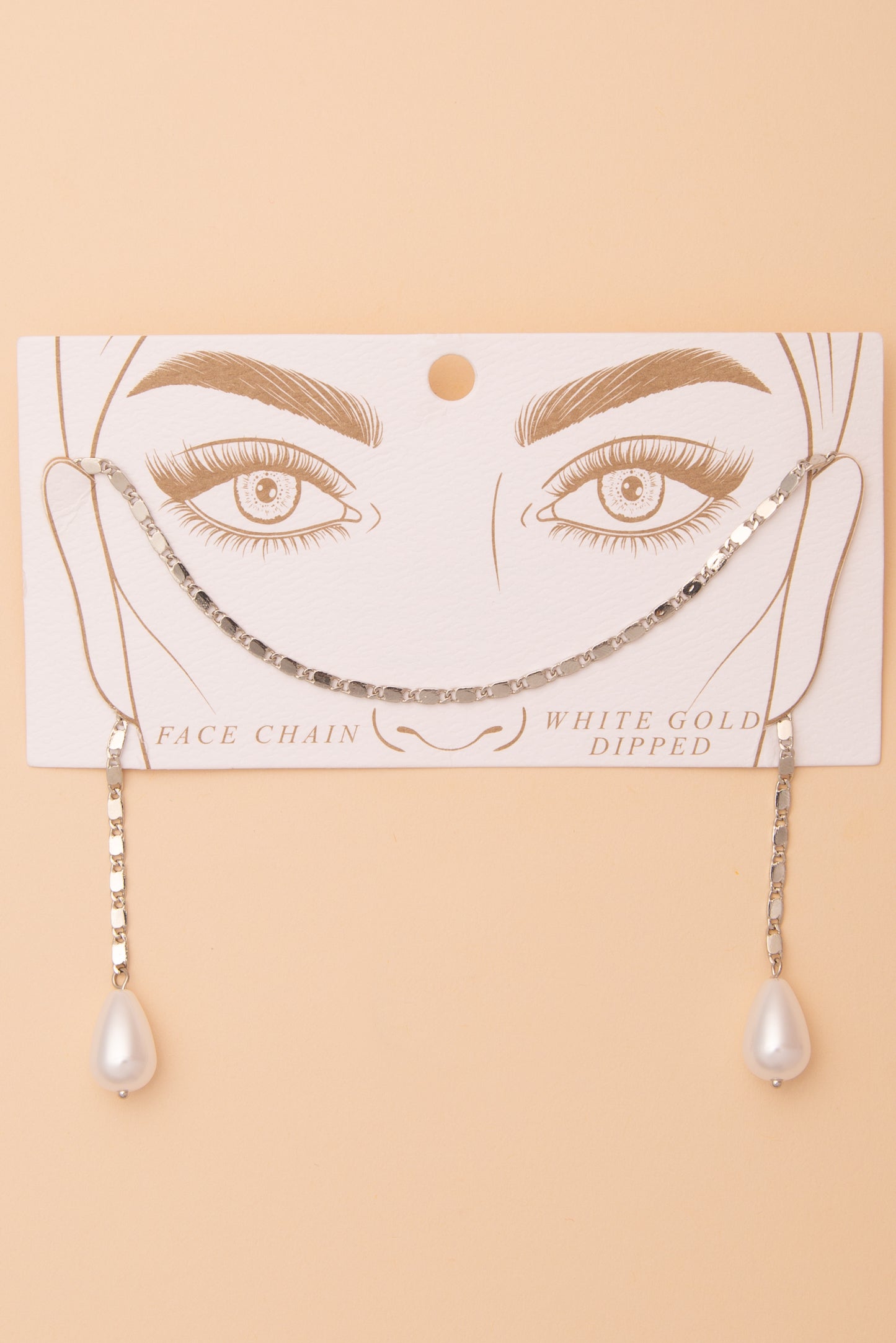 Rachel Gold Plated Pearl Drop Face-Chain