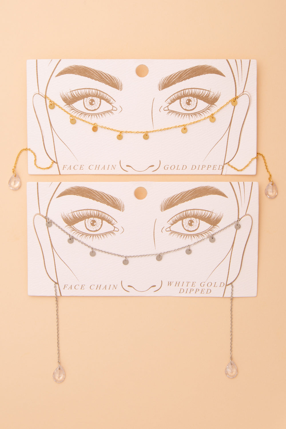 Amy Gold Plated Crystal Drop Face-Chain