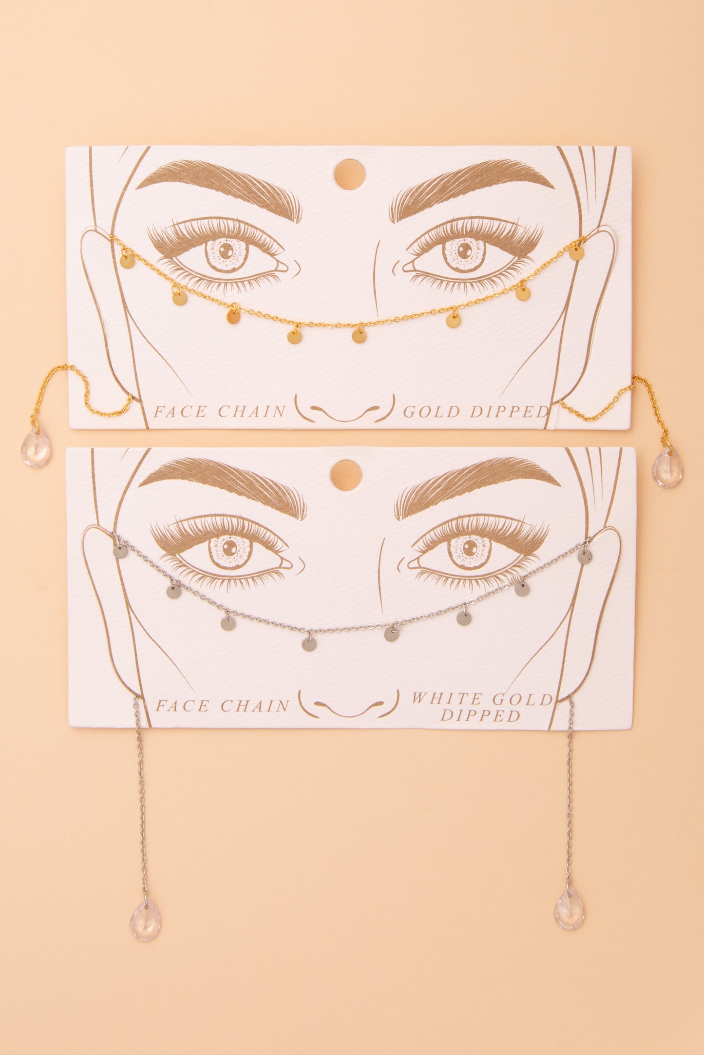 Amy Gold Plated Crystal Drop Face-Chain