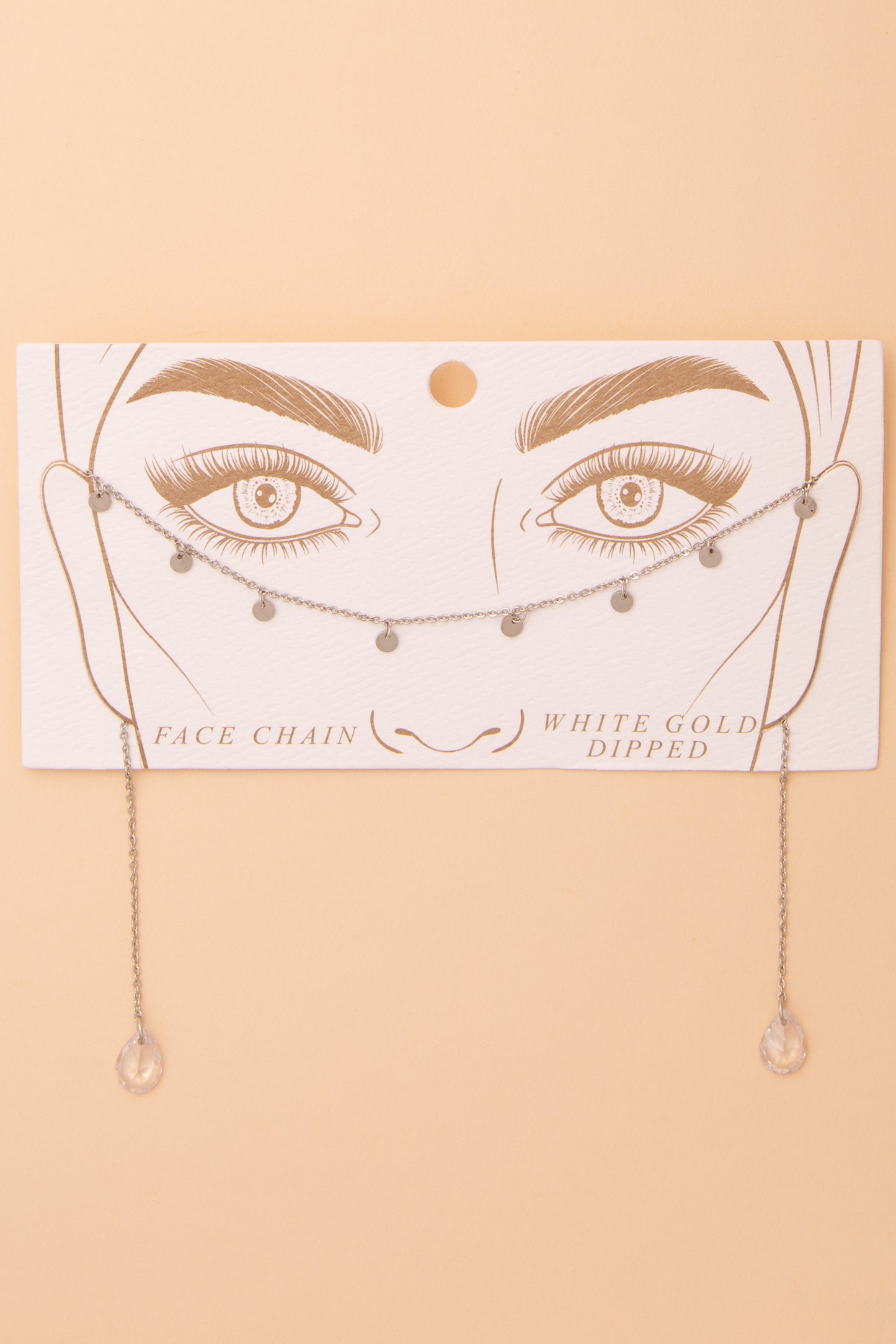 Amy Gold Plated Crystal Drop Face-Chain