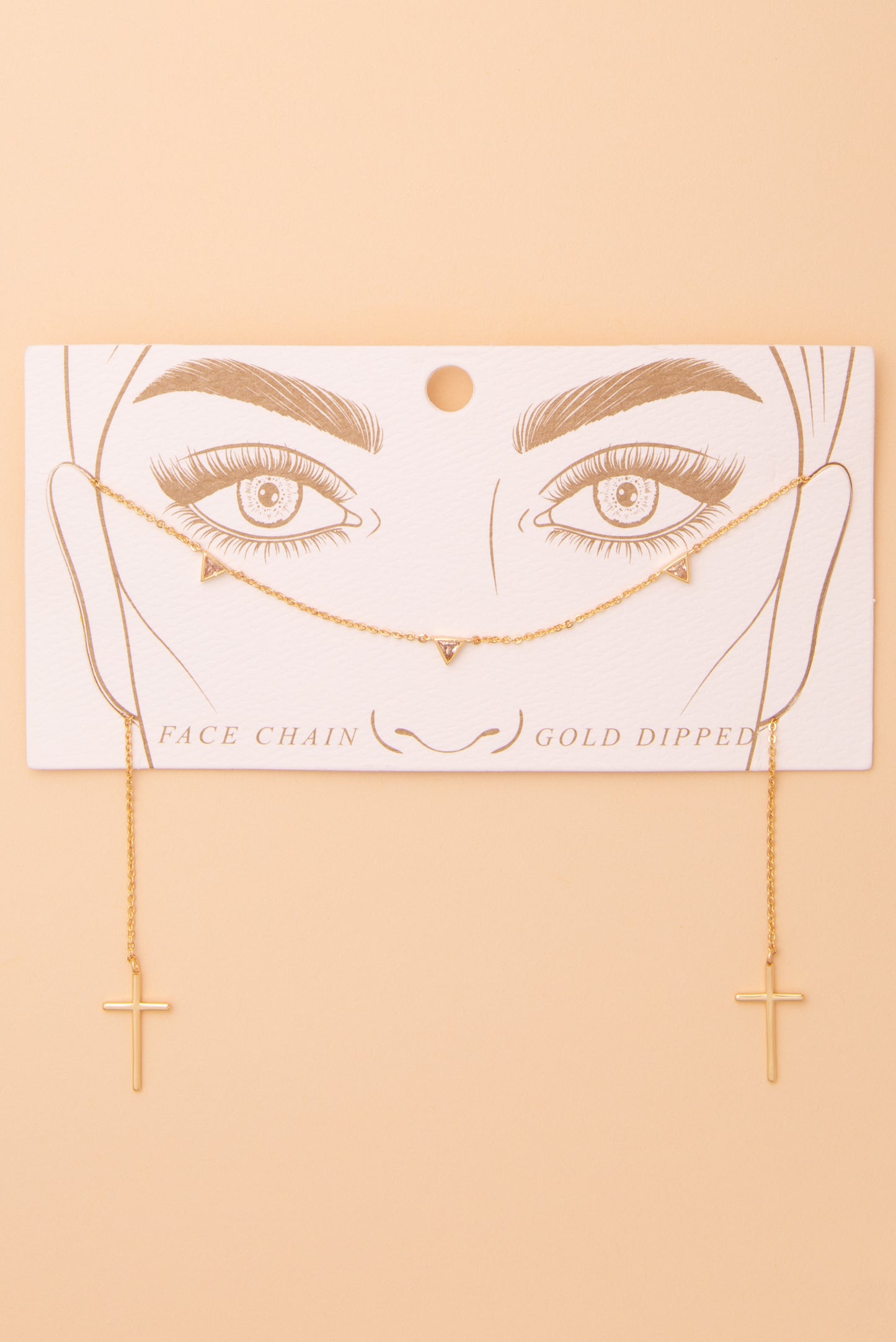 Gracie Gold Plated Cross Charm Drop Face-Chain