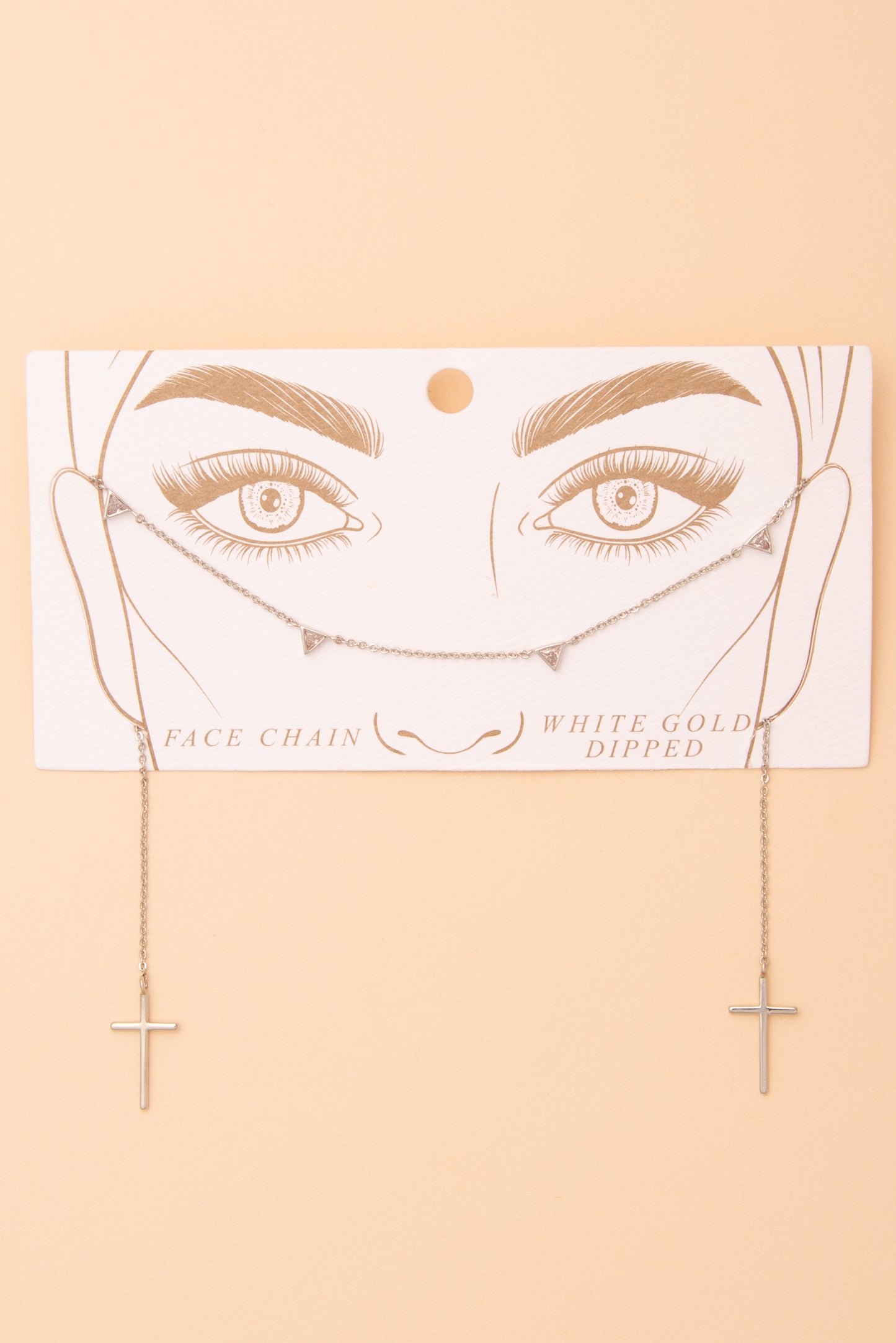 Gracie Gold Plated Cross Charm Drop Face-Chain