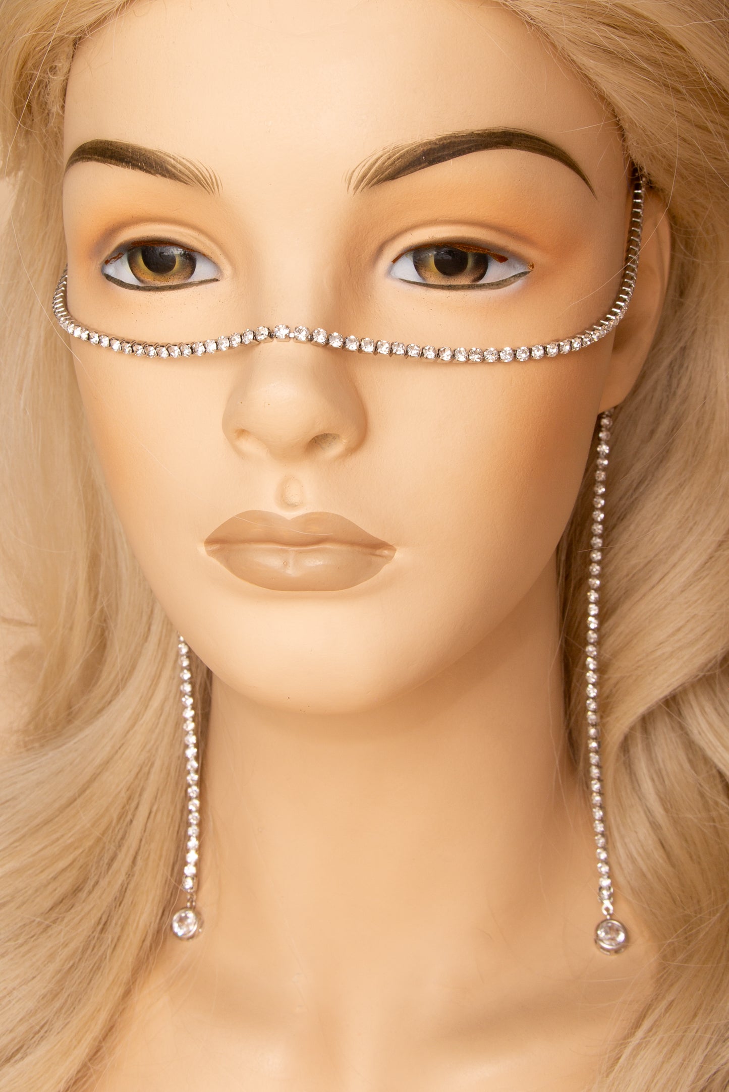 Sara Gold Plated Bezel-Set Crystal Tennis Face-Chain