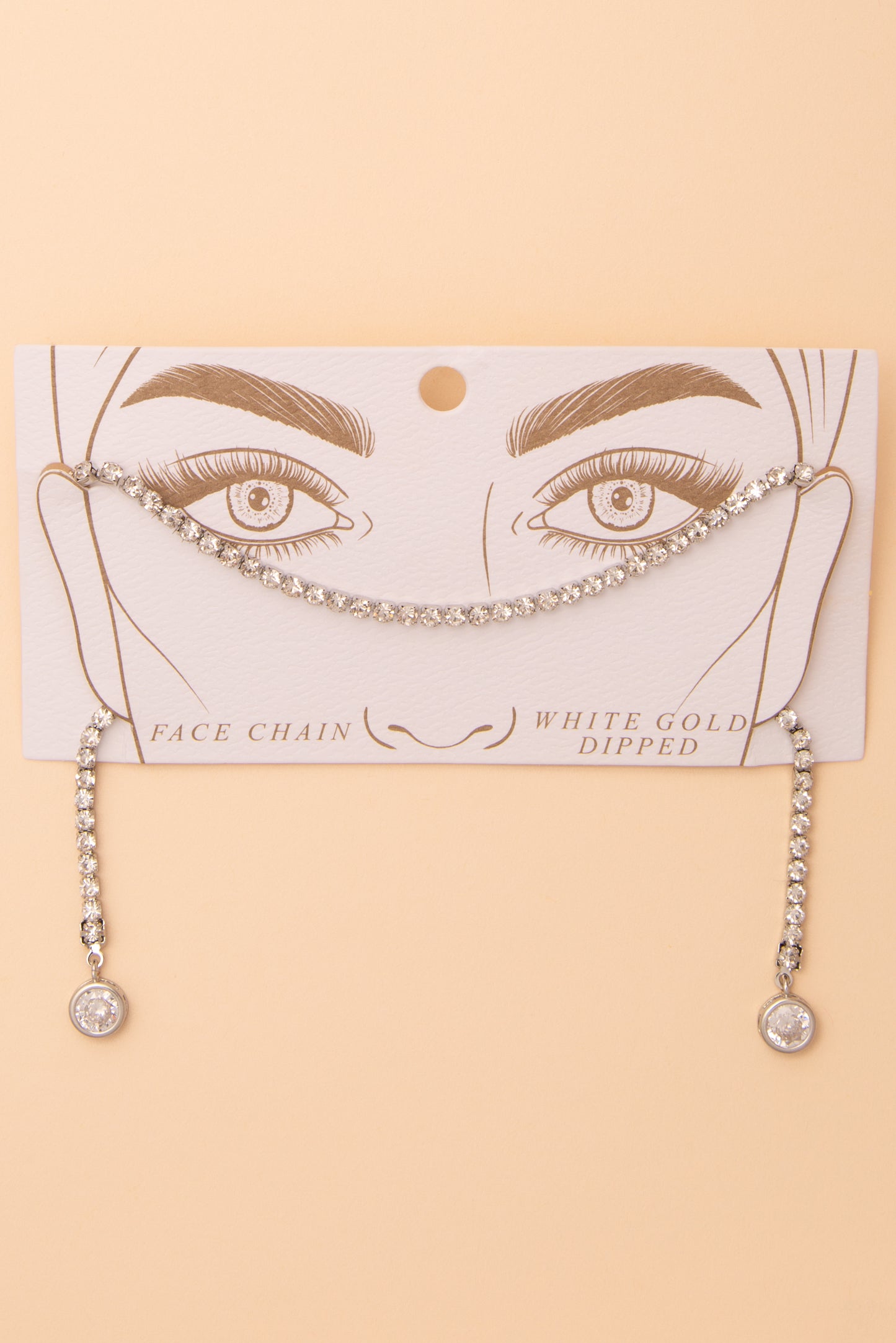 Sara Gold Plated Bezel-Set Crystal Tennis Face-Chain