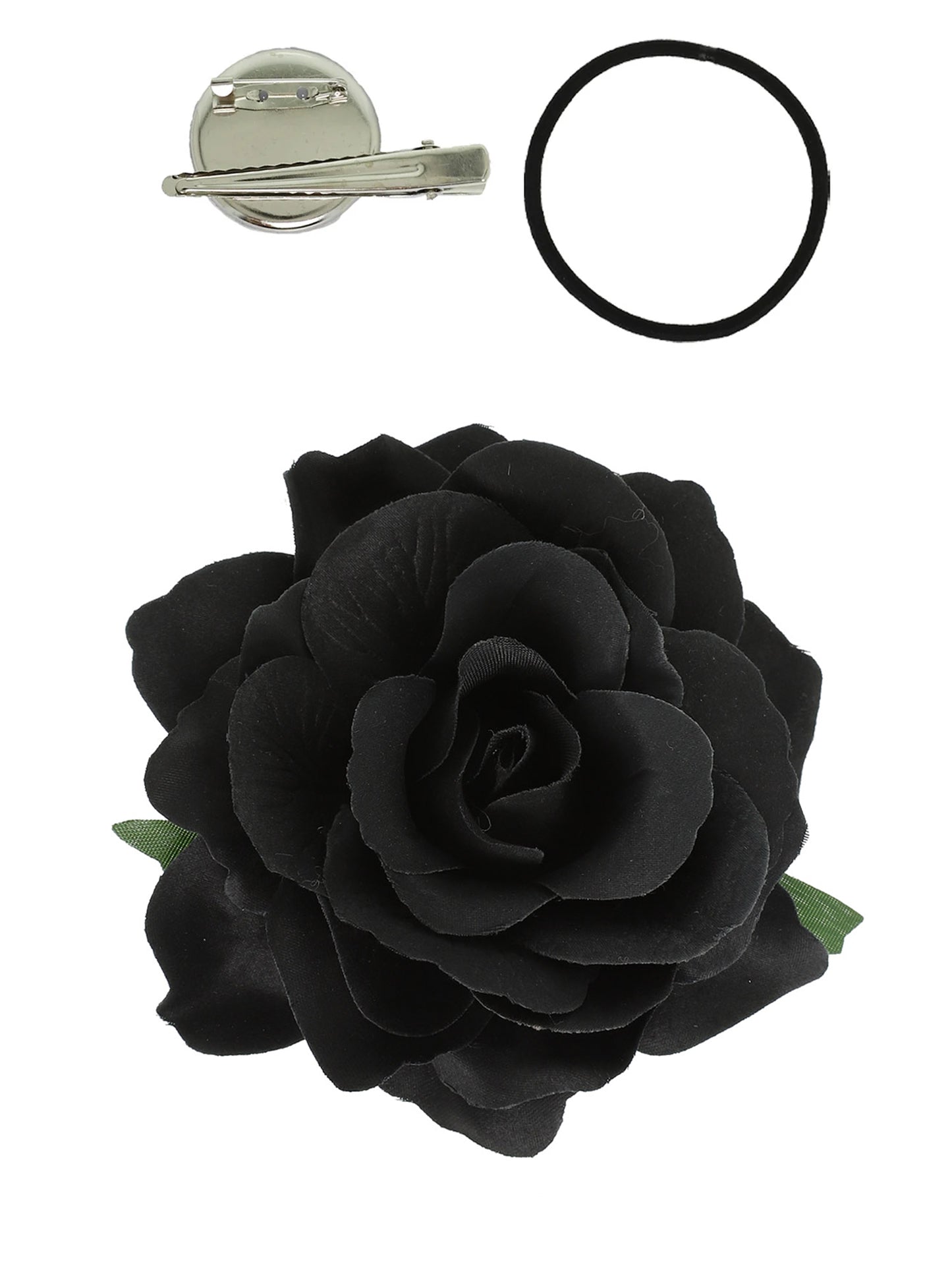 Rose Flower Brooch and Hair Clip Tie Accessory