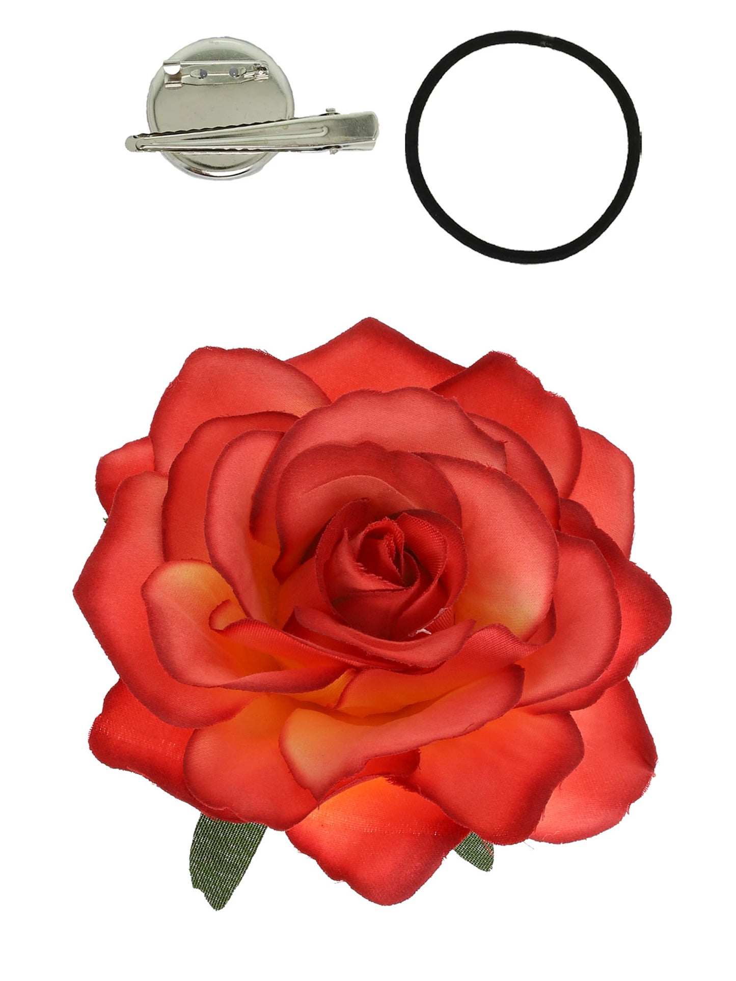 Rose Flower Brooch and Hair Clip Tie Accessory