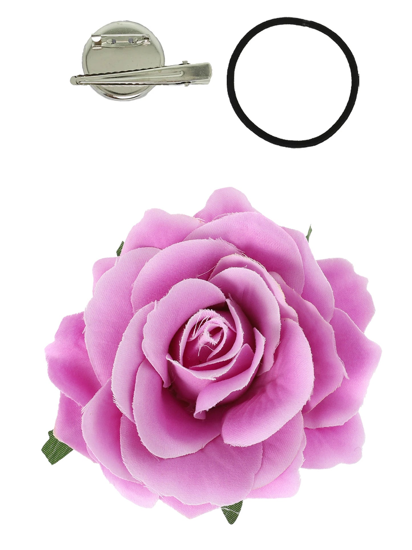 Rose Flower Brooch and Hair Clip Tie Accessory