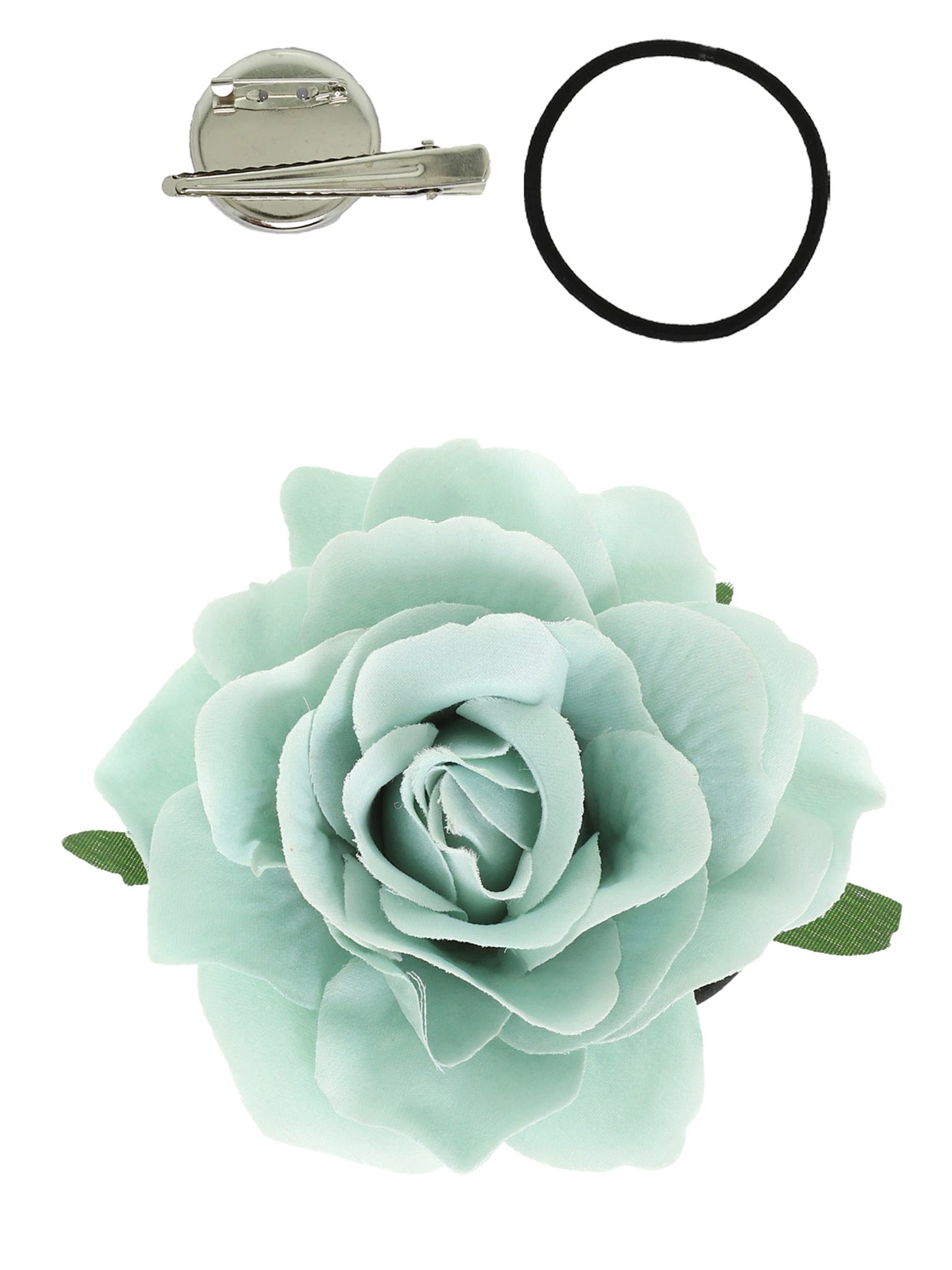 Rose Flower Brooch and Hair Clip Tie Accessory