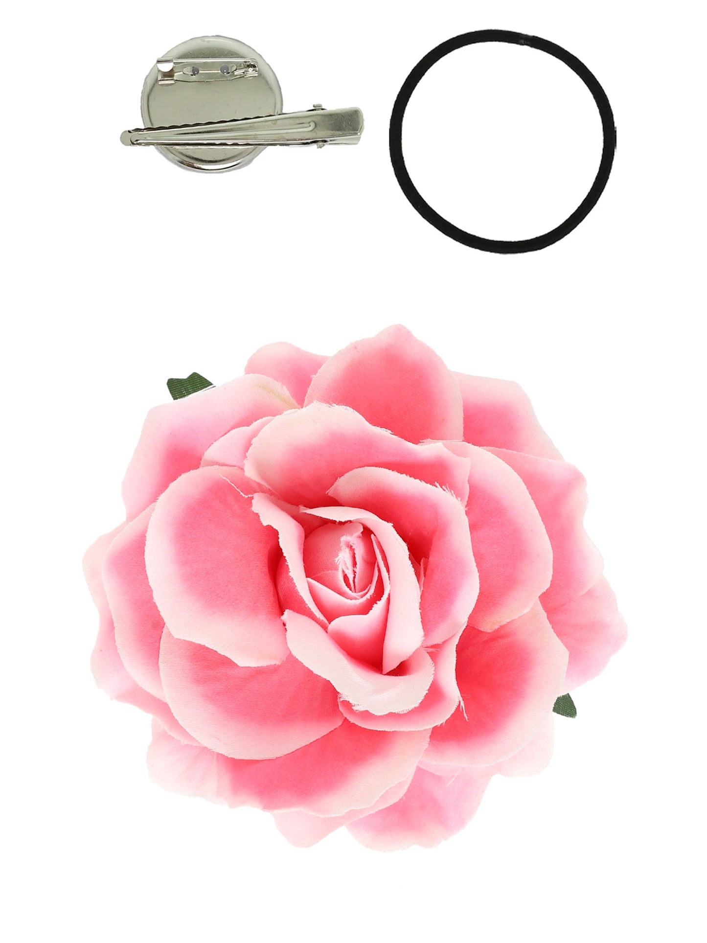 Rose Flower Brooch and Hair Clip Tie Accessory