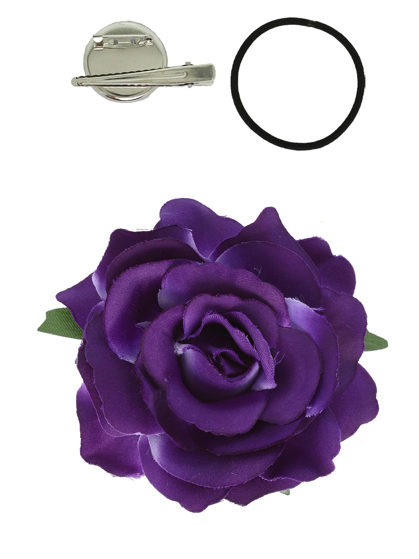 Rose Flower Brooch and Hair Clip Tie Accessory
