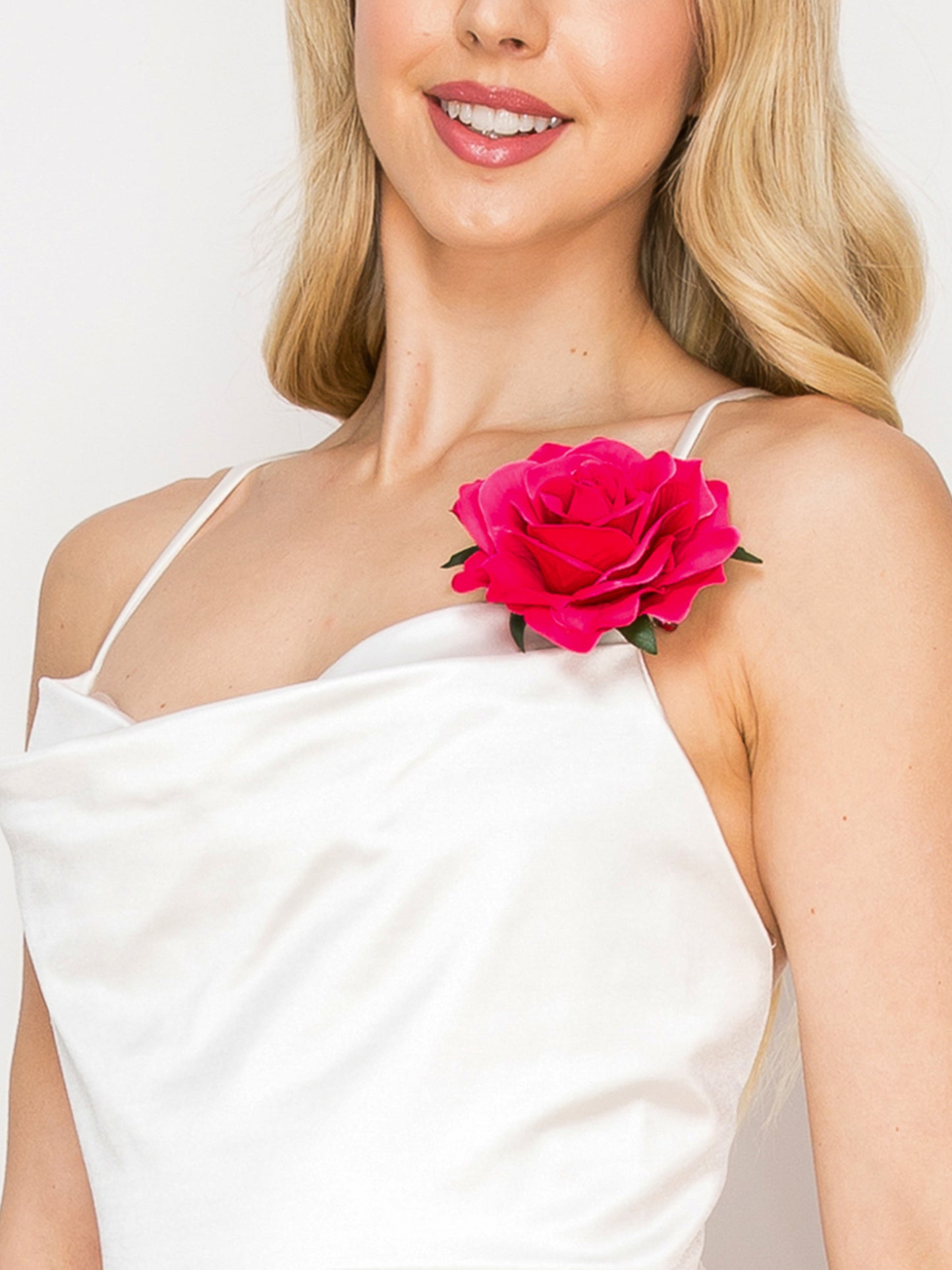 Rose Flower Brooch and Hair Clip Tie Accessory