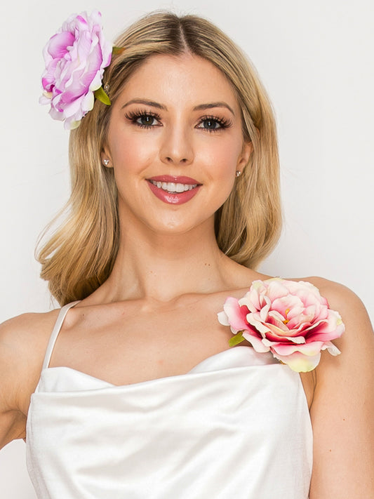 Eleanor Peony Flower Pin and Hair Clip Tie Accessory