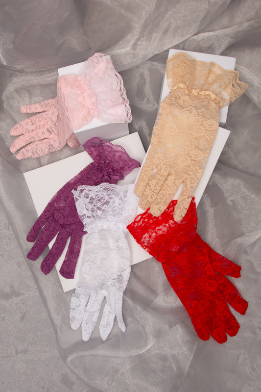 Reese Lace Ruffle Gloves