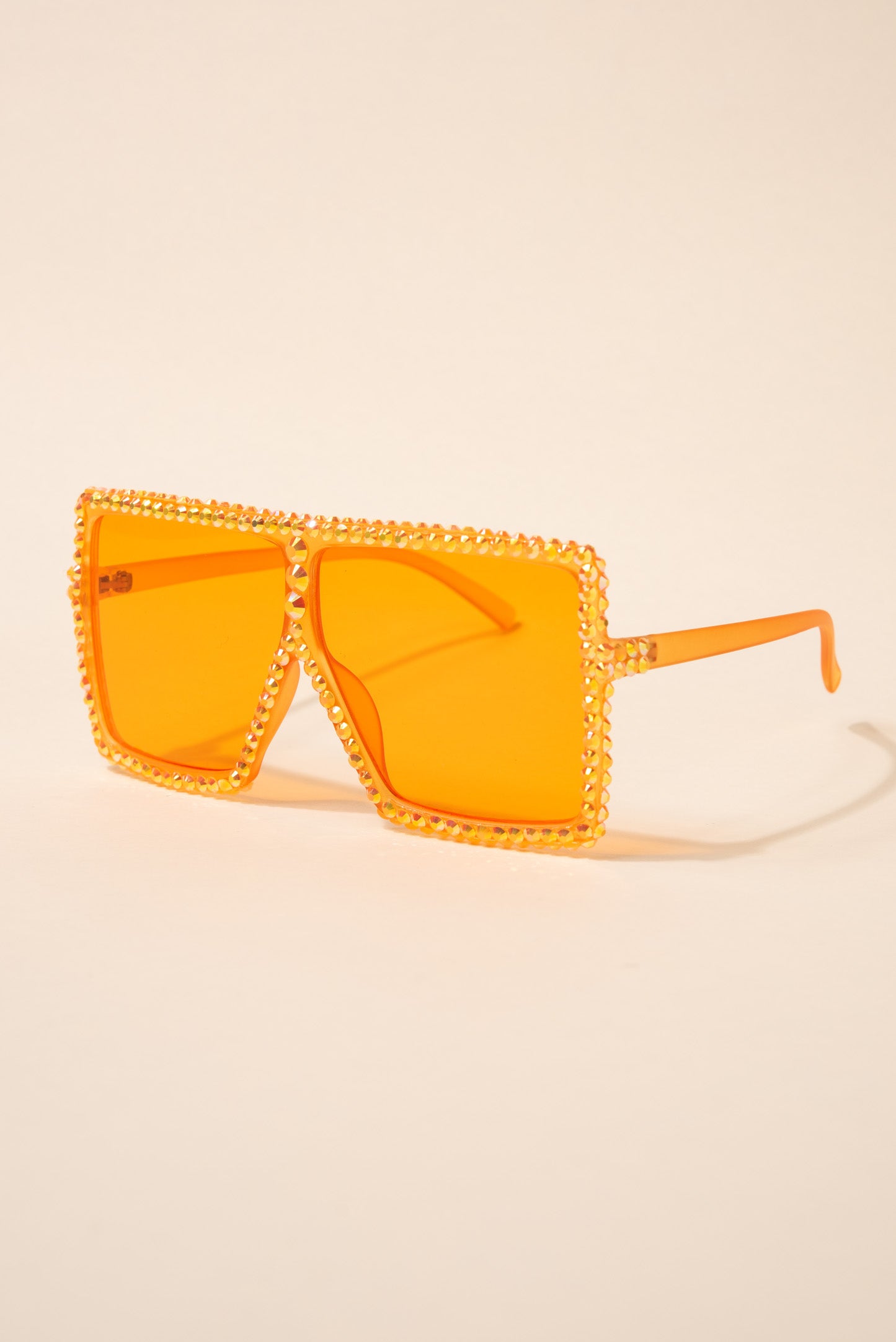 Fame Oversized Square Rhinestone Sunglasses