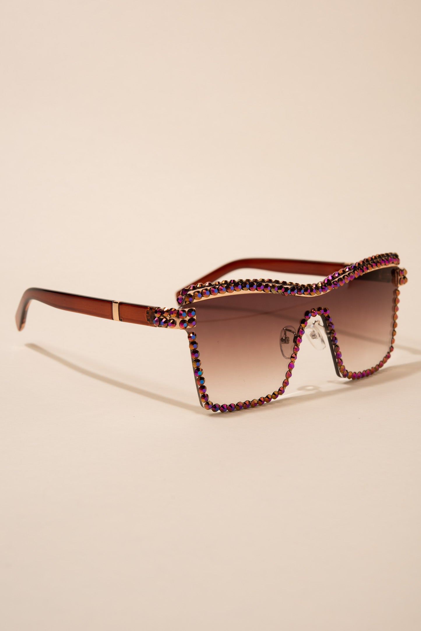 Jordan Futuristic Mono Lens Rhinestone Sunglasses