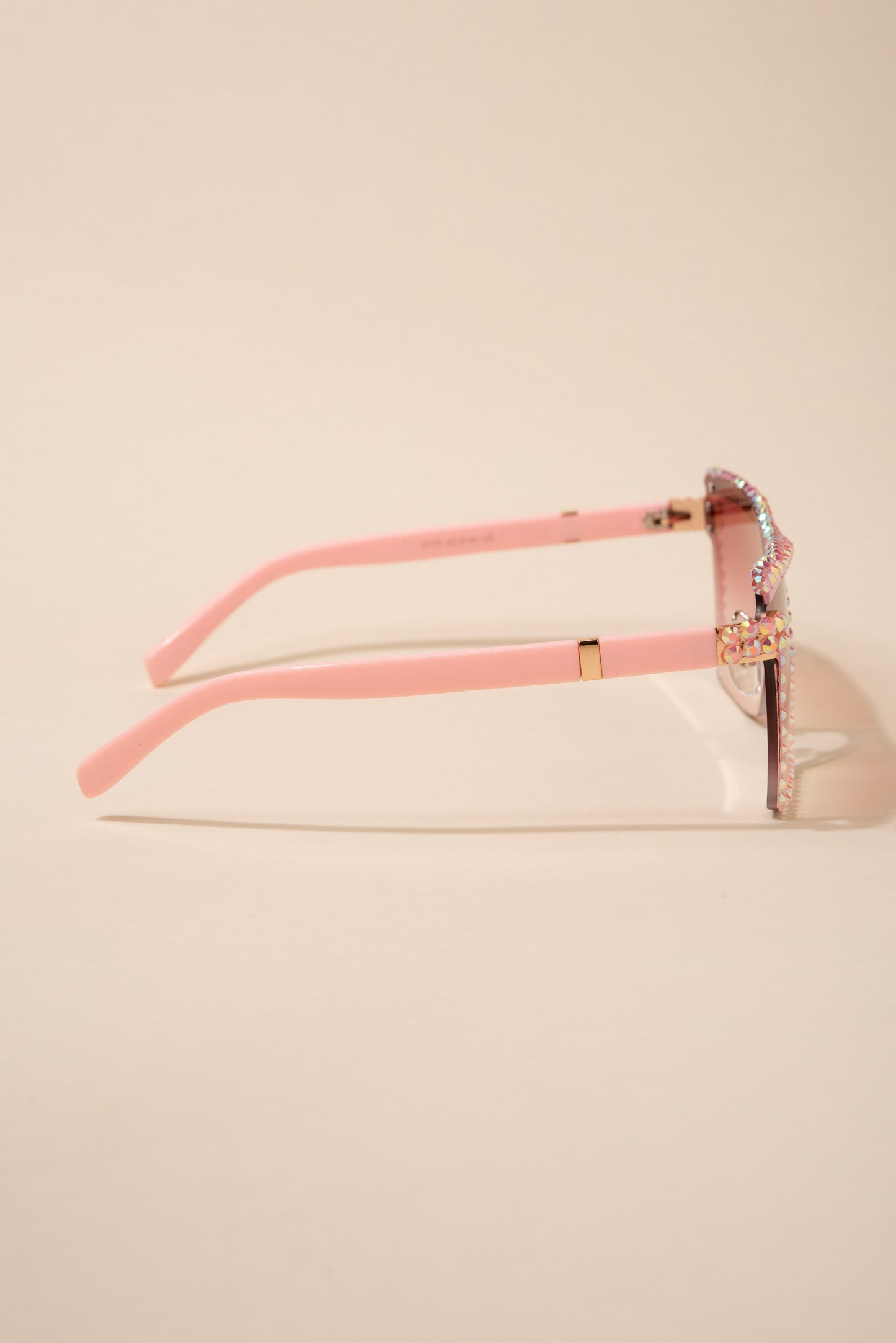 Jordan Futuristic Mono Lens Rhinestone Sunglasses - Pink