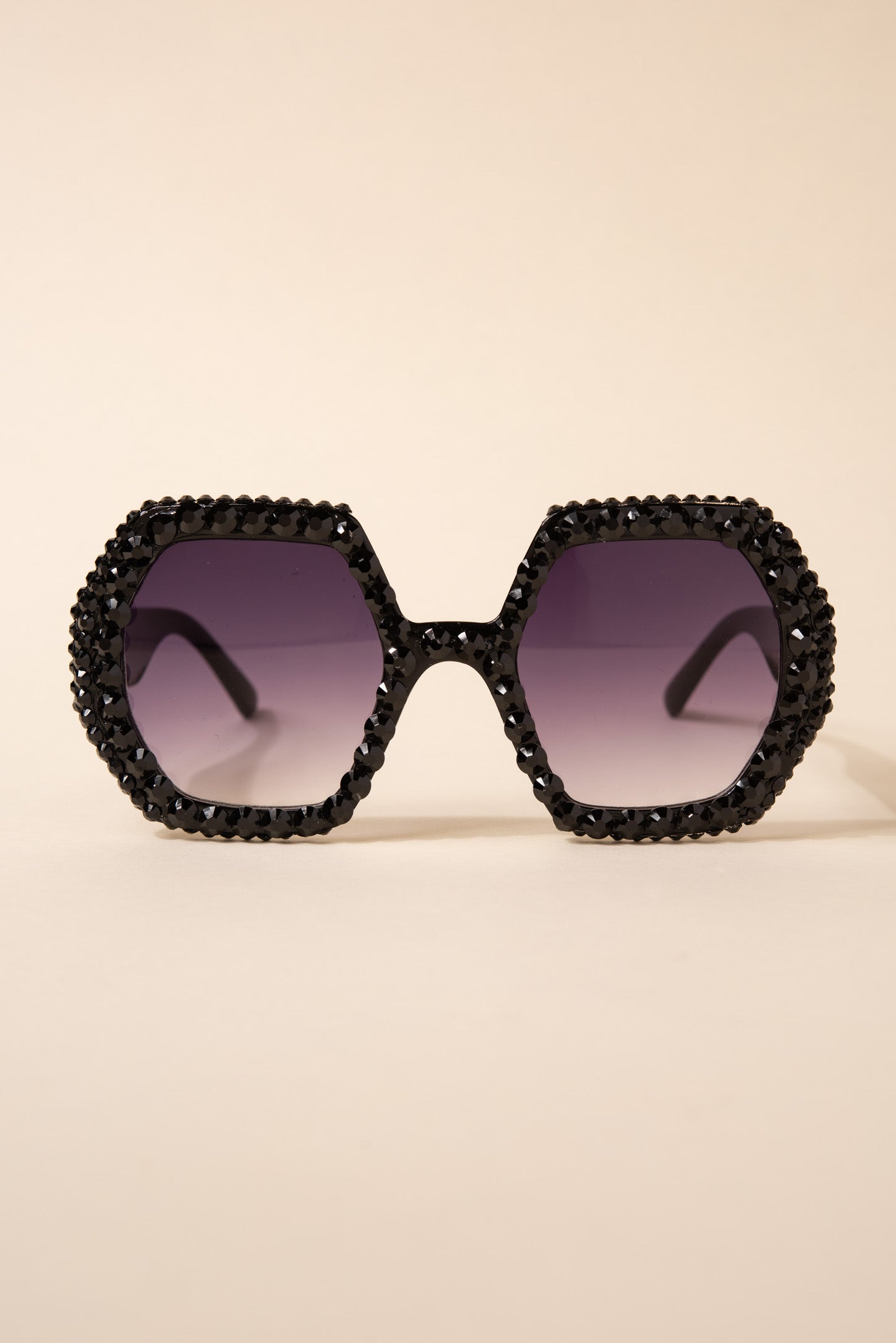 Regina Hexagon Frame Rhinestone Sunglasses