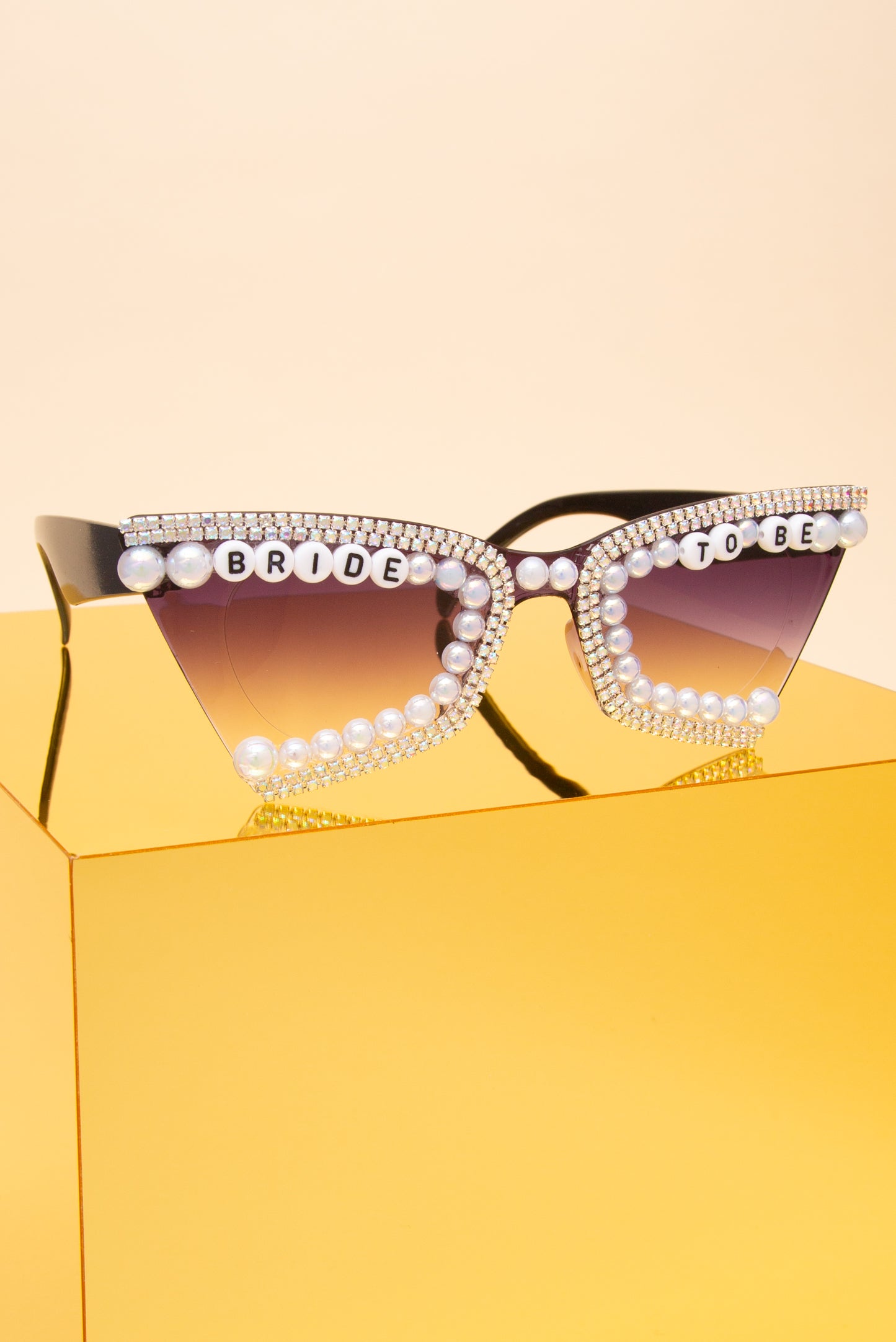 Charlotte Bride To Be Beaded Fashion Glasses with Pearl and Crystal