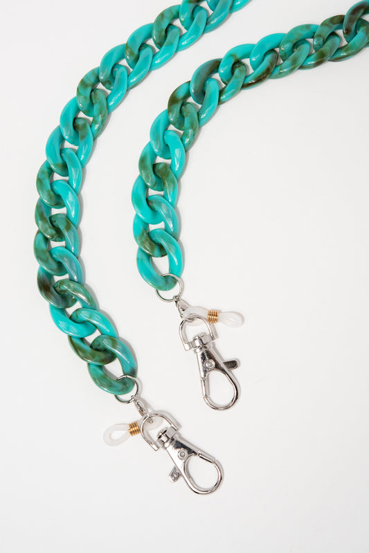 Emma Glasses & Mask Chain Link - Turquoise