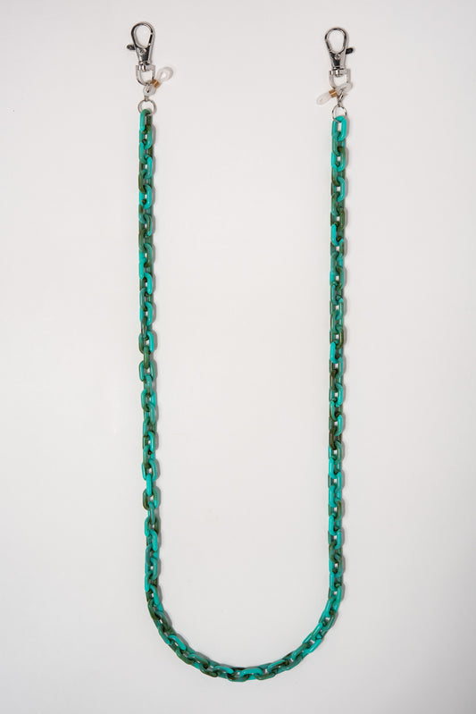 Kasey Glasses & Mask Chain Link - Turquoise