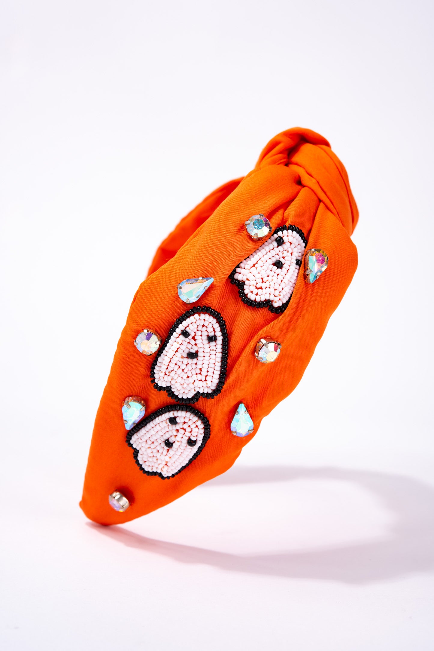 Willow Spooky Ghost Beaded Fashion Headband - Orange