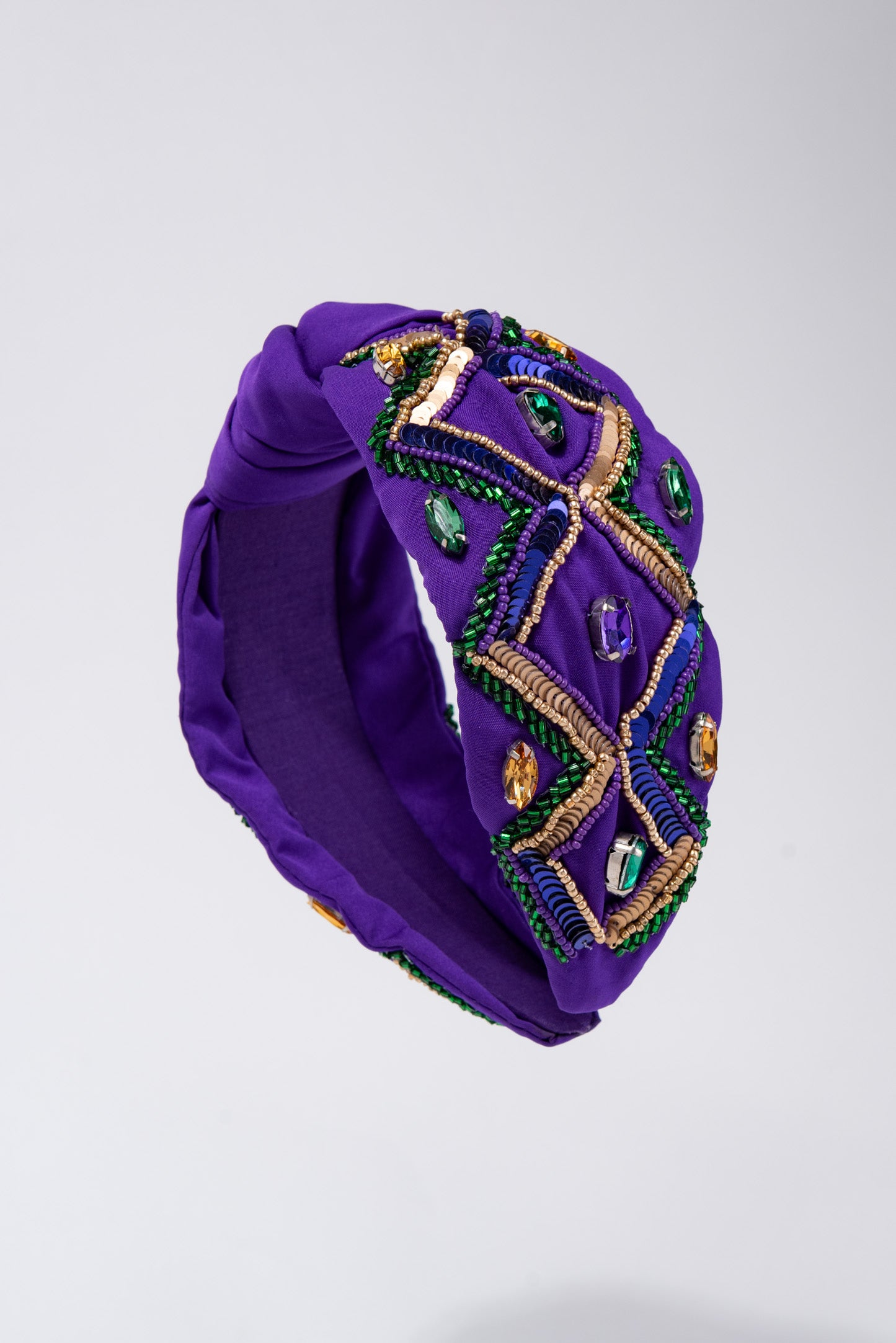 Juliette Mardi Gras Tricolor Sequin Top Knotted Headband