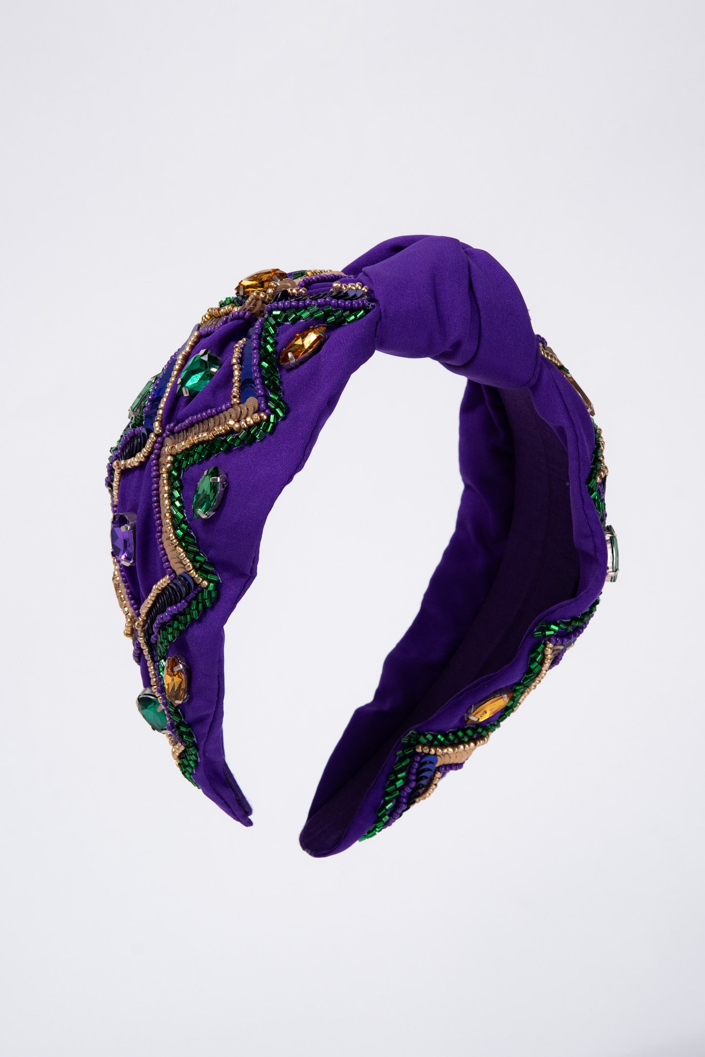 Juliette Mardi Gras Tricolor Sequin Top Knotted Headband