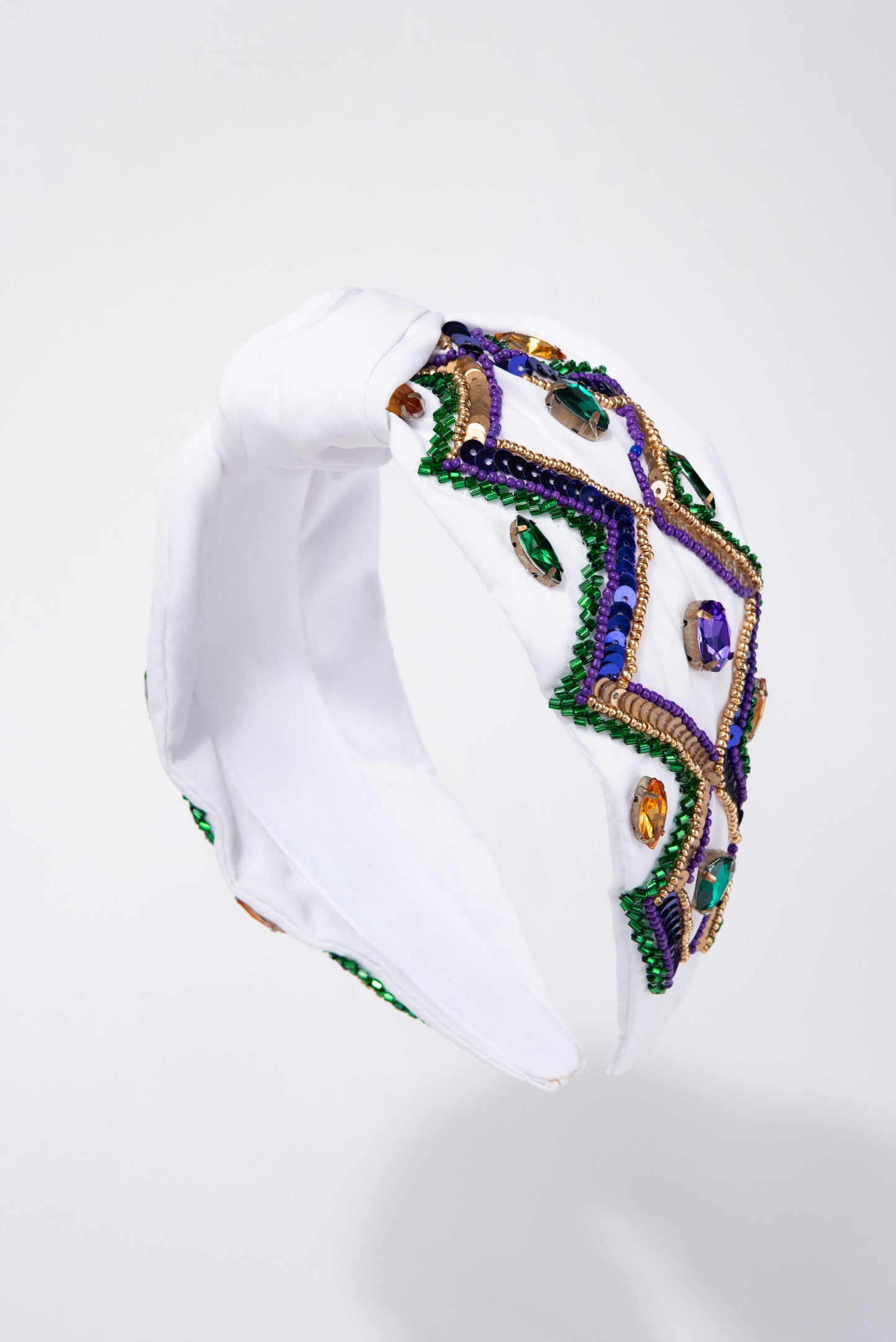 Juliette Mardi Gras Tricolor Sequin Top Knotted Headband